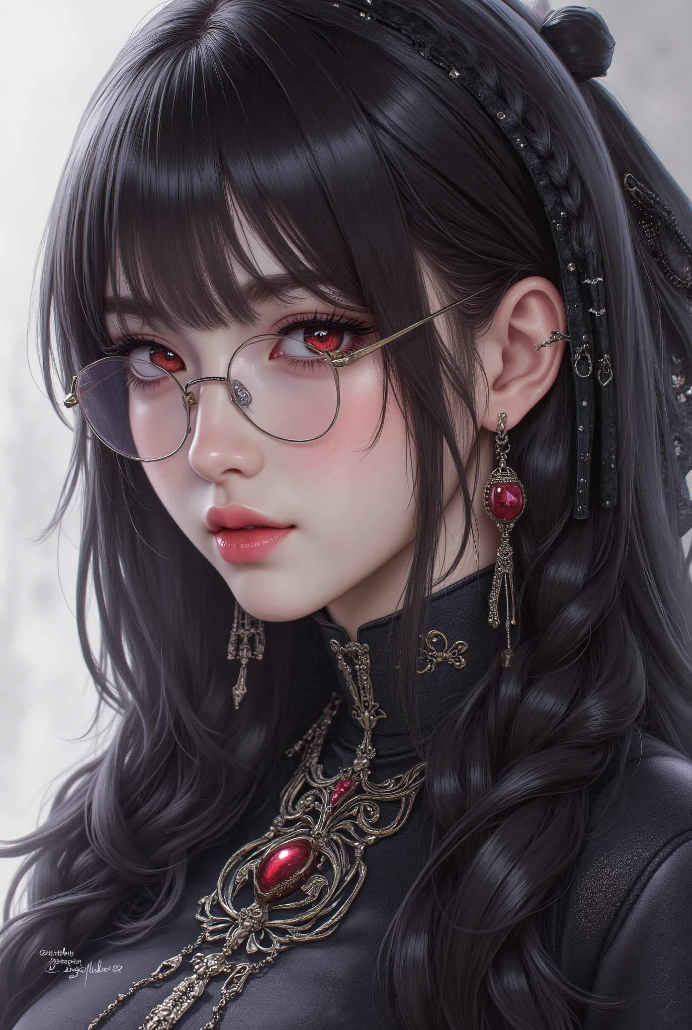 ( Highest Quality, best illustrations,high image quality:1.2), (Horror Fantasy:1.5), (ink and watercolor:1.5),(Ominous Scenery :1.5),(A lot of dust rises:1.5),( Dirt Track :1.5),(wonderful:1.5),(masterpiece:1.5), (Powerful figures:1.1、Big Breasts:1.3) 、 ((((glasses、Closeup Shot, cute、 Red Eyes、 Evil Ruby's Cursed Necklace )))),(((glasses、Big Breasts、 braids)))、 cute face, raise eyebrows , ,(Fatal Beauty, charming beauty ) ,(Mysterious Charm:1.1),(Big Breasts、attractive silhouette), high image qualityテクスチャ 、High Quality Shadows、 beautiful and delicate face 、 beautiful, delicate, eyes are sticky liquid dripping 、 ray tracing 、 20th Generation、 cute K-POP girl、( The Face of Korea )、Thin face、( Ulzan-6500-v1.1:0.6)、 Face of Pure Loss _v1 , ( beautiful and delicate face , beautiful and delicate eyes, perfectly balanced face , high image quality skin , detailed skin, lens flares {x} perfect ratio 4 fingers to 1 thumb :1.25)、 DSLRs、 地獄から来たbeautiful悪魔女 , ATTRACTIVE GIRL , Real Girls, Gurwitz, Gurwitz-style Artwork , Girl Roleplay, Realistic 3d style, cgstation Popular Topics,, 8k portrait rendering BYMR. nomi ,(truth,truth:1.4,glassesの少女 :1.2)、cheek、 glossy lips, 1. オーバーサイズ comment: comment、 come up with an oversized design that covers shoulder to knee.。 navy blue or black are standard colors .、[ Soft khaki or beige , wait.、 Pick the right color for the season 。 2. choose the color that suits your skin : To protect yourself from the cold、 choose the color that suits your skin 、 ニットの質感と色を commentに合わせてください .。 3. ワイドレッグ pants: pants, choose a wide leg design 、combines mobility and style。Dark tone denim or black pants look great.。 4. knee-high boots: オーバーサイズ commentに含まれるもの、boots are black or dark brown Match the texture and color of the fashionable.、 Gives a stylish impression 。 5. accessories: The 。 Disney 、 long necklace 、6. handbag: handbag、let's match the color of your outfit.