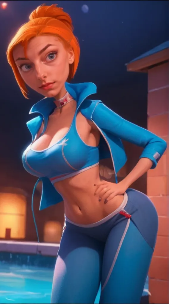 score_9, score_8_up, score_7_up, source_3d, 3d style, unreal engine 5, <lora:3DWLV2:0.8>,  1futa, short messy haircut, red hair color, red eyes, thick thighs, big ass, small breasts, sweat, sweatdrop, blue swimsuit, big futa cock, blush, embaresed, hands on own bulge, bulge grab, bulge under clothes, front view, close up, background indoors, in bed, masterpiece, 4k, best quality