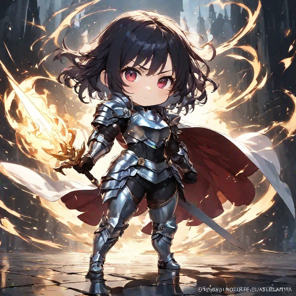 (masterpiece, best quality:1.2), 1girl, solo, chibi fighter,