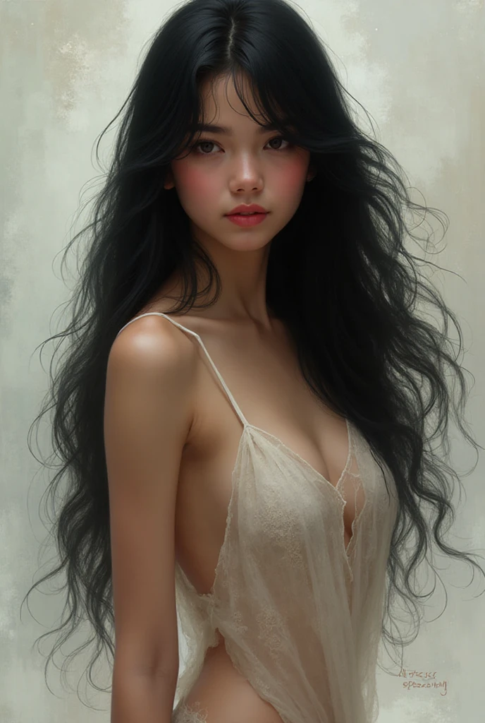 1 girl, turn your gaze, smiles, open your mouth, black hair, masterpiece, chest, 大きなchest, smiles, open your mouth, dutch angle,

  genre painting, 