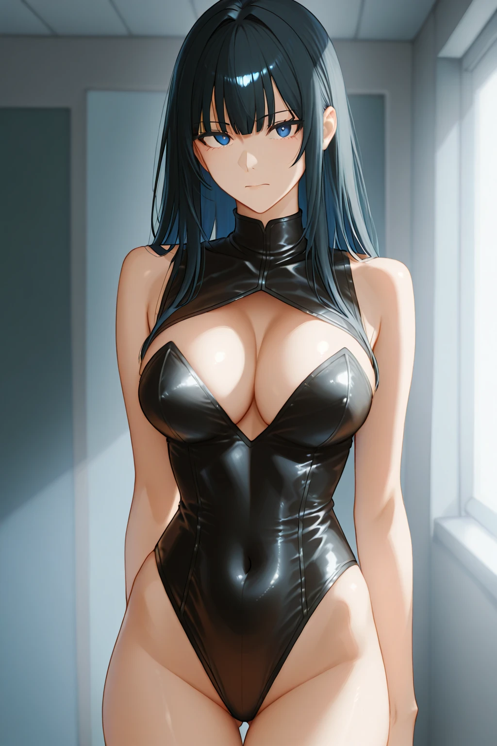 perfect body, sensual cleavage, medium breasts, feminine super small suit and tie, wearing Ultra HD tight , 4k image, best image quality, (fidelity: 1.4), photoreal, light green eyes, eyelashes, beautiful pupil, shadows, light blush, delicate  features, reasonable  features,  waist, natural poses, showing her beauty, , showing some , cute pose