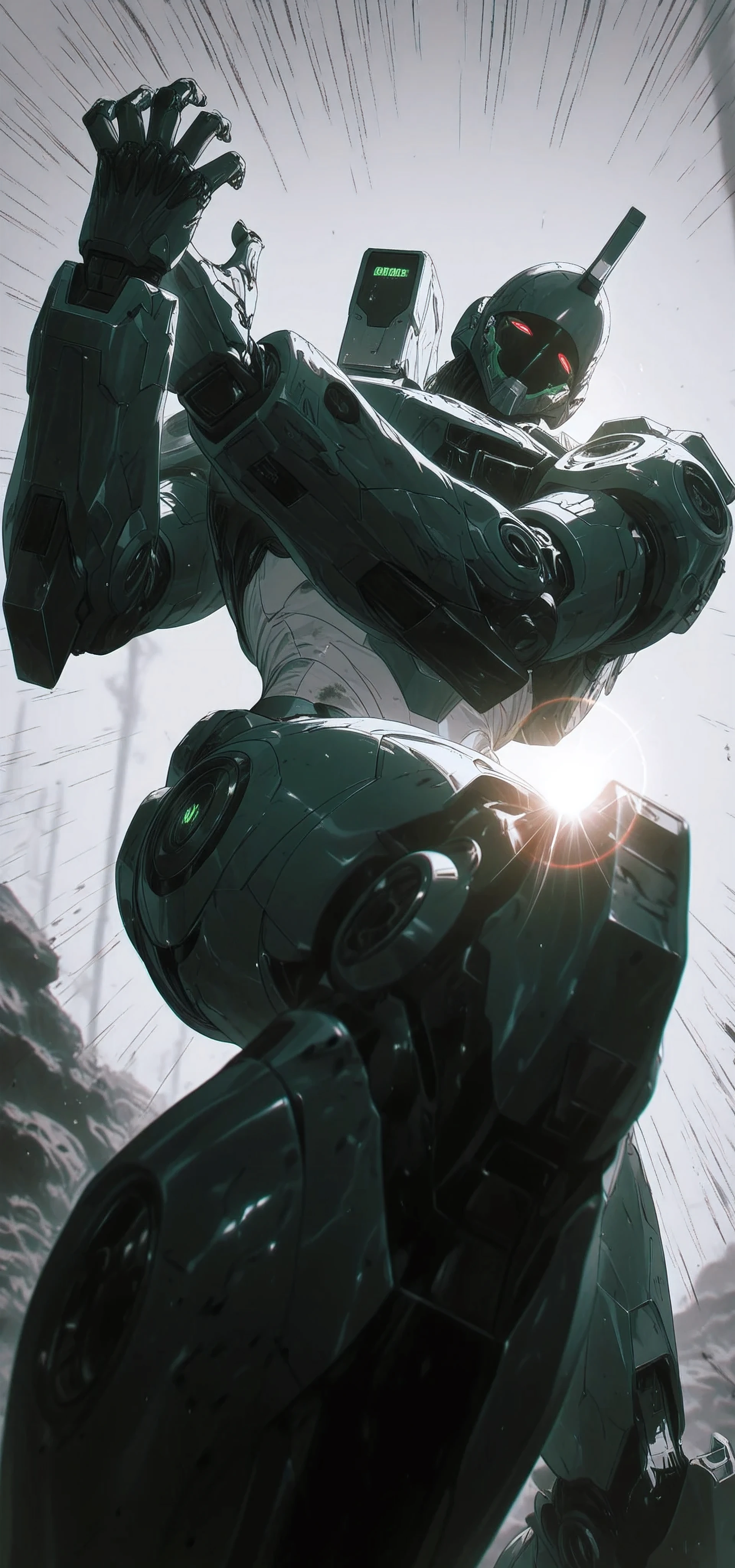 mecha goth valkyrie. skin tone exosuit, grey background. The overall impression is one of a powerful, technologically advanced warrior prepared for a digital battlefield, blending organic and synthetic elements seamlessly. two electric tonfas ready to use.
dynamic_pose,dynamic effects, lens flare,extreme aesthetic,wanke,newest, dynamic pose,depth of field,muted color,masterpiece,best quality,amazing quality,very aesthetic,absurdres,newest, looking_at_viewer,close-up,HDR,Shadow Play,ambient occlusion,ray_tracing,(perspective:1.3), exaggerated perspective, foreshortening, Visual impact, A shot with tension, (Visual impact:1.3) clasyy hyper detailed exosuit textures, mixing reality with anime,
 anime style with clean linework and vibrant colors, dramatic green tonic backlight creating silhouette effect The style should blend realism of skin  with dynamic modern hyper stylised  polluted post apo cyberpunk grit,, Award-Winning Wallpaper, glowing HDr colors with artistic touch,with dim light HD effects, , professional fighting pose. professional model, stoic , calm yet fute face, dynamic_pose,dynamic effects, lens flare,extreme aesthetic,wanke,newest, dynamic pose,depth of field,muted color,monochromatic