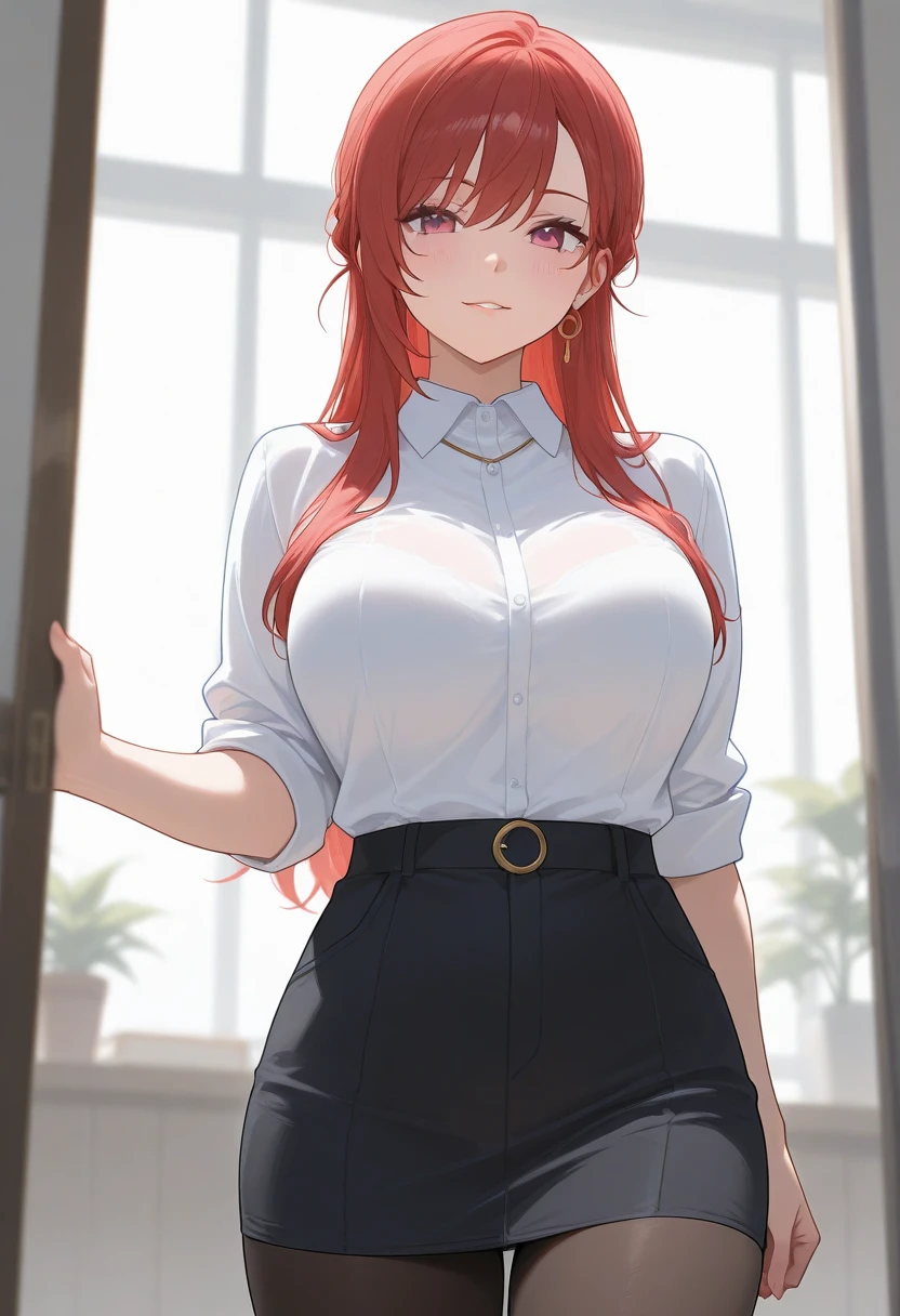 (masterpiece, Best quality), 8K, ultra detailed, realistic photo, Detailed face, perfect lighting, green eyes, bright orange hair, bright hair, fox ears, nice legs, side photo, beautiful, Cute, skin pores, 1 girl, perfect shirt, fully dressed, beautiful women 30 years old, Beautiful proportions, Russian woman, Caucasian, European, Business lady, stunningly beautiful woman, mother, thick legs, show ass, big breasts, (Thin white shirt:1.4), thick, hot, (White Office Wear:1.4), tight pants, (wide hips:1.2), thick, (white Office pants:1.3), spread your legs, , full length, wide hips, Glasses, with long orange hair, standing on the beach near the ocean, green eyes detailed digital anime art, cat ear, anime girl with long hair, гладкое аниме cg art, anime girl with long hair, digital anime art, work in Guweiz style, Beautiful anime portrait, Photorealistic render of an anime girl, pantyhose, Beautiful anime girl, advanced digital anime art, guweiz на artstation pixiv HD UHD HQ
