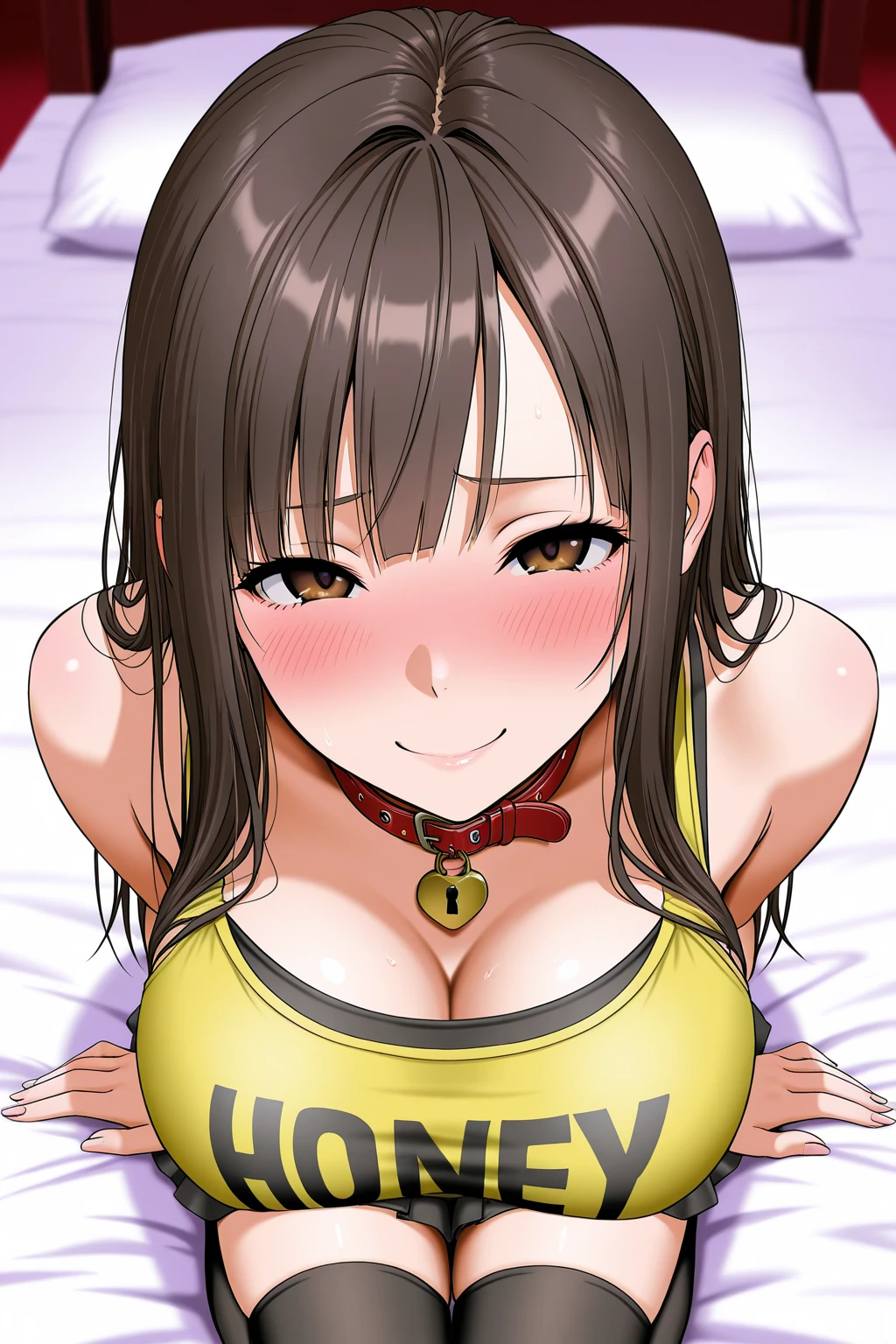 3girls, ,1boy, from side, ,  between the breasts breasts squeezed together, triple , docking, sweat, pubic hair, , room, , sweat, breasts holding, assisted, asymmetrical docking, sweaty,  , sides boob, long , , comedy,  face, sexy face, naughty face, , censored, censored ,  scene, bikini