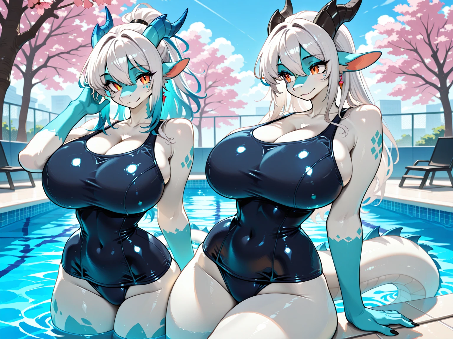 Reshiram,furry,Cute Moe,???????????,good quality,Good resolution,go to swimming pool,Wear a black one-piece swimsuit.,Good light and shadow details,shade,Take a ???? shower,?????? face
