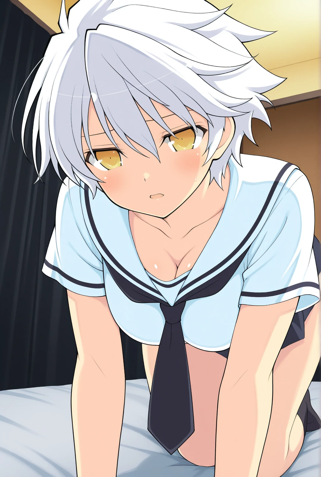 1 girl,å®‡å´ŽèŠ±,short hair,blue eyes,bangs,gray hair,hair between eyes,exquisite visuals, High resolution,masterpiece,highest quality,1girl,masterpiece, expensive quality, very_expensive_solve, big_file size, full color,(completely ????:1.2),?????,niplles,(loli kid),???????????,(???????????:1.2),????????????????,