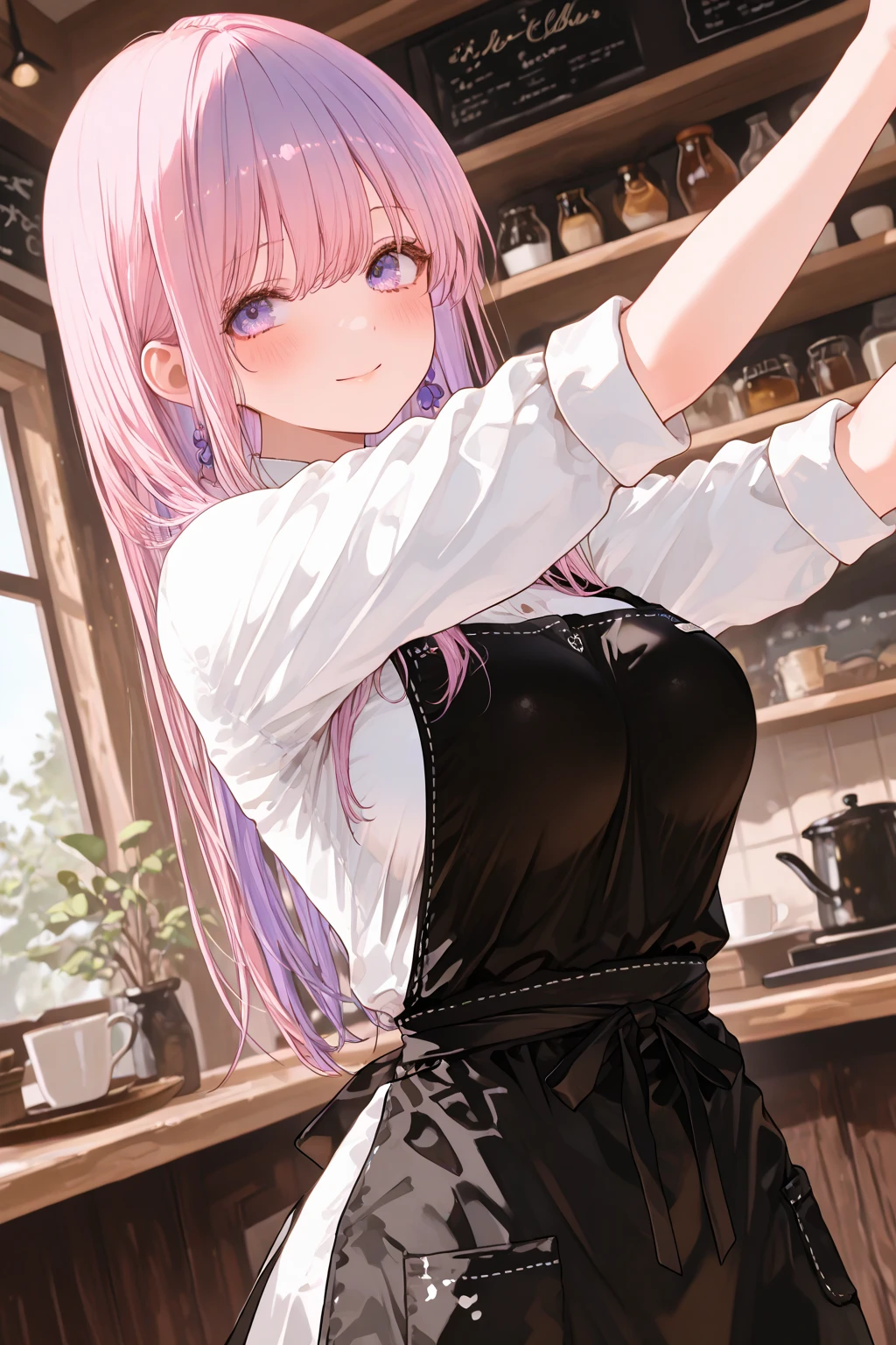 1boy and 1girl, Angle from the front、(((close up 
))), (The gap between the camisole and the )、(Pressing her small  together with her hands)、The girl bends forward to show off her 、(( evil grin)), ((10 years old girl)), Cute hair clip、low length、Small , Camisole、In the corner of the kitchen、(()), 1, eject ,  to 