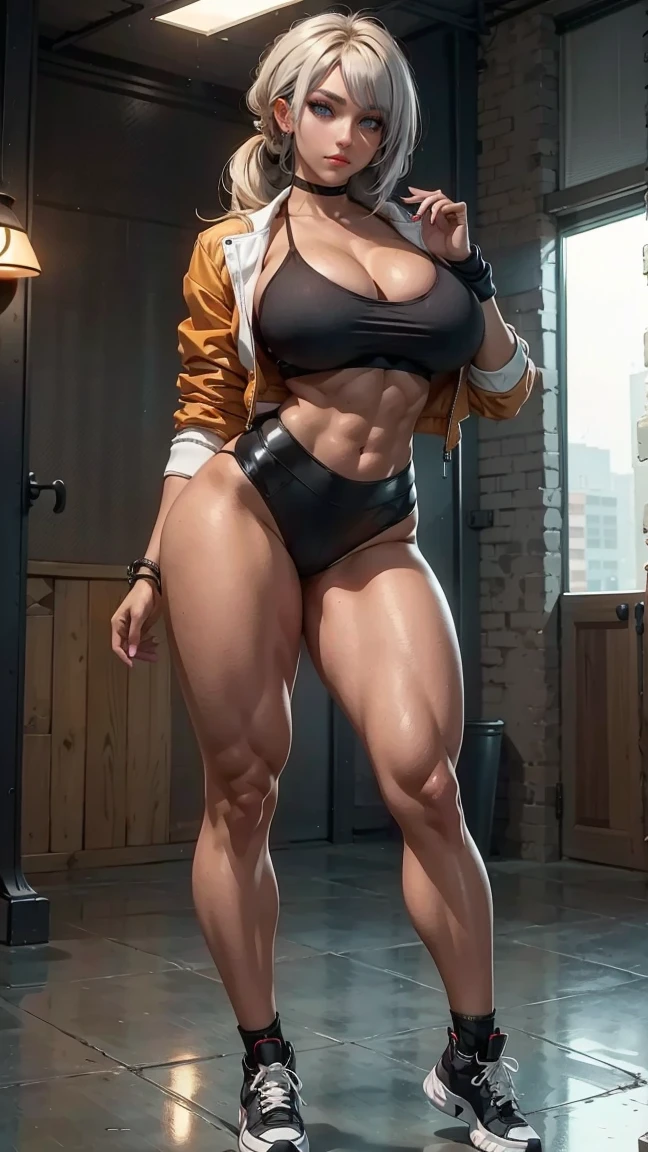 SeaArt Bot Txt2Img Default 01:47:12 Expires in 29 Day(s) 1 adult woman，mature and beautiful，muscle bodybuilder , (masterpiece, best quality:1.37), ultra-detailed:1.37, hyper-sharp:1.37, anime style, An illustration of a female bodybuilder, The female bodybuilder is 2m tall and has a muscular build. A female bodybuilder wears a 2 piece bikini dressed, exposing her muscles，big breasts，high slit，off shoulder，tiny ， Covers，t-back，，fat hip. A female bodybuilder is standing on a 游艇，（background：sea，sunshine），legs spread,  smile, closed mouth, short black hair, bodybuilder fashion, looking the viewer, view viewer,sexy pose，，Women's ，Perfect body proportions，Perfect muscle lines，White gloves，wet body， (shiny skin, sweaty:1.4), absurdists,，rainy day，rainy on her body