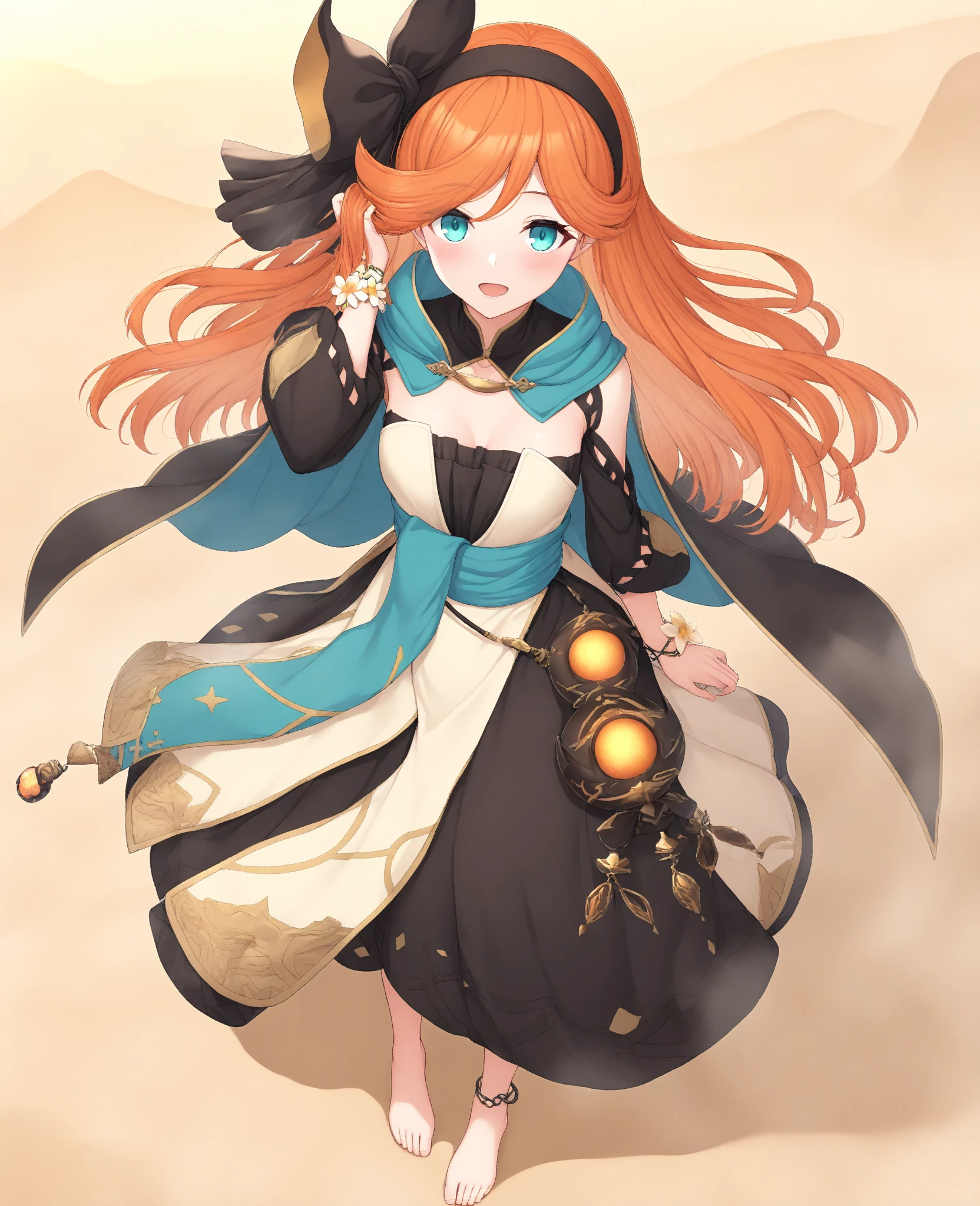 Woman, mushroom head, fairy tale character, full body standing pose, 16 year old, white and orange, white corset, character design, white background, strapless, full body.