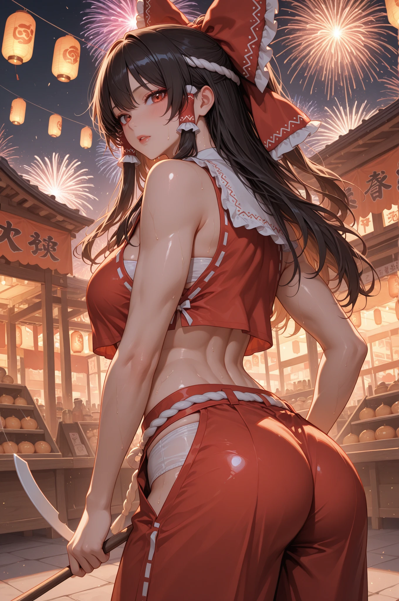 ((Best quality)), ((masterpiece)), (detailed: 1.4), Absurd, Chinese woman robot pilot ready for war, muscular body defined, back, perfect ass, looking back, half thick  thighs, mouth closed, , muscular body parts covered in traditional Chinese but technological clothing, Neon Evangelion, ((medium breasts)) perfect, generous neckline, ((red outfit with several yellow stars on the uniform)),  China, dragon, kung fu, pastel, straight black hair with braid, a robotic arm, oriental eyes pulled, short , garter belt, by mucha, niji --V5, close to real, best quality, , psychopath, crazy face, sexy pose, 2 piece clothes, dragon designs on the arms, cyberpunk, airplane wings on the back, oriental flame shoulder pad,  Predominant red clothing yellow details with yellow 5-pointed stars, pointed shoulder pads, black eyes pulled without pupils, HDR (High Dynamic Range),Ray Tracing,NVIDIA RTX,Super-Resolution,Unreal 5,Subsurface dispersion, PBR texture, Post-processing, Anisotropic filtering, Depth of field, Maximum clarity and sharpness, Multilayer textures, Albedo and specular maps, Surface shading, Accurate simulation of light-material interaction,  Perfect Proportions, Octane Render, Two-Tone Lighting, Wide Aperture, Low ISO, White Balance, Rule of Thirds, 8K