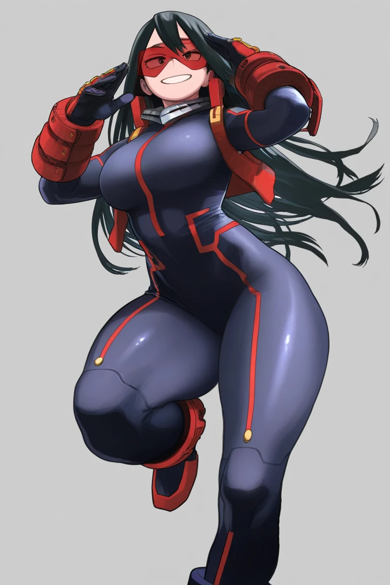 ultra-detailed, Explicit, Beautiful body, Beautiful Nose, Beautiful character design, perfect eyes, perfect face, ultra highres, 4K, beautiful legs, perfect legs, Nice hands, Perfect hand, Masterpiece, Best Quality, Highly detailed, illustration, absurdres, street fighter, doll suit, shadaloo doll, dollsuit, girls, multiple girls, expressionless, blank eyes, looking at viewer, red gloves, emotionless, black latex, corrution, mind control, female combatant, full body, hypnotized, unhappy trance, full body suit, ribbed bodysuit, both arms at side, stand up straight, obey, perfect female body, extremely glossy latex, hypnosis, hypnoLora, empty eyes, Mind control device, poses, brainwashed, submissive_pose, Slave, hat, necktie, stand up straight, standing, standing at attention, belt, extending the right arm from the shoulder into the air with a straightened hand, nazi saluting, military, military saluting, salute, right hand saluting, left hand at side, latex, ribbed bodysuit, wide hip, thicc, a curvy body, garter belt, black thighhighs, frilled sleeves, stakes of purgatory, Summertime Renderimg, kofune mio, black hair, short hair, blue eyes, dark skin