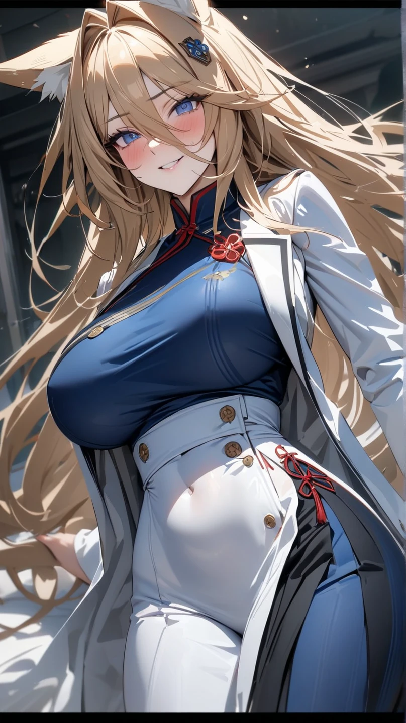 1womanl，33yo，熟妇，Bigchest，Raised ????，Pornographic exposure， 独奏，Beauty contests，standing on your feet（Background with：Red flags flying，the sea，snow mountains，warships，at winter season，Blizzarding，Big snowflakes）On warships， She has long blonde hair，Long hair flutters in the wind，Redlip，dynamicposes，Sweat profusely，drenched all over the body，seen from the front， hair straight， mostly cloudy sky，（（（tmasterpiece），（Very detailed CG unity 8K wallpaper），best qualtiy，cinmatic lighting，detailed back ground，beatiful detailed eyes，Bright pupils，（Very fine and beautiful），（Beautiful and detailed eye description），Blue eyes，Redlip，ultra - detailed，tmasterpiece，）），facing at camera，（The upper part of the body），A high resolution，ultra - detailed），revealing ???????，???? ?????????，  Bulge，legs are open，sexyposture，Camel toes，Flushed complexion，Open-mouthed，frontage，Japanese flight attendant（Wearing：White transparent flight attendant uniform，???? miniskirt）