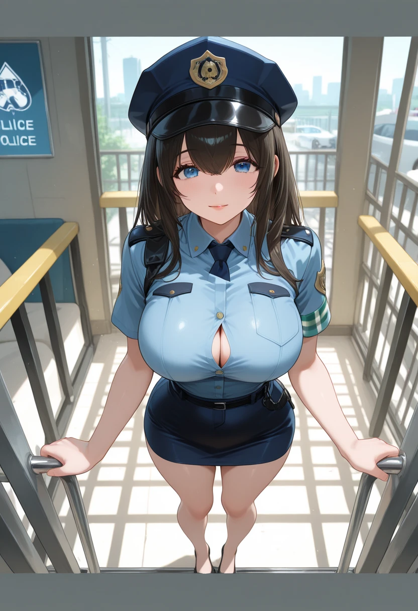 highest quality,masterpiece,8k,((1girl,1man:1.3)),((((((10 years old)))))),((:1.3)),blush, sweat,black hair,long hair,((policewoman:1.3)),mini skirt,lift skirt,,white panties,black thighhighs,,((tied wrist, handcuffs, arms up, blindfold:1.1))
