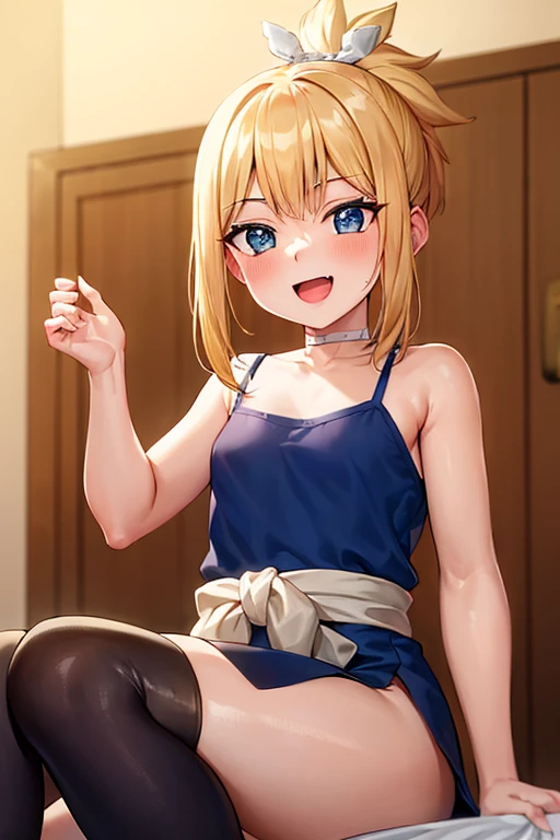masutepiece, Best Quality,Perfect focus, 1girl in,petite body type,(Ahayasaka, Side Ponytail, ??????????????, Necklace, Collared shirt, Black vest, sleeves rolled up, clothes around waist, Black skirt,Yellow hair,blue eyess,Blonde blue-eyed),On the bet,((Lying on your back:1.5)),(???????????:1.5),Visible panties ,Hands on shoulders,(White string panties,Very thin wet panties,Bite into panties),Looking at Viewer, Cute, tiny ?????,Beautiful detailed eyes, embarrassed, is crying,A slight smil,Late night bedroom background,(Shot from the floor: 1.55),(Close-up in panties:1.45),Sweaty ??????,(Ceiling from below:1.3)、From below、Low position shooting、