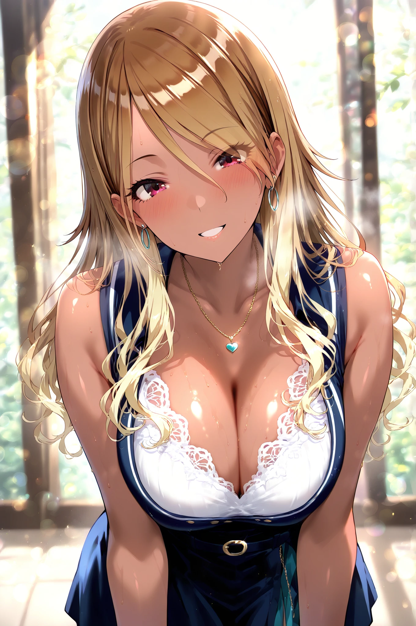 1 female,Western,masseuse,(25yo),captivating blue eyes,smoky eye makeup,long wavy blonde hair,bright smile,white uniform,professional spa outfit,hands skillfully massaging,focused gaze on the task,spa setting,essential oils,bamboo and heated stones decor,relaxing ambiance,close-up shot of hands working on shoulders,serene indoor spa environment,soft ambient lighting,high-quality,natural materials,wooden massage table,tranquil,wide-angle shot showing the peaceful spa room,calming water sounds,gentle sunlight through window,realistic,soothing atmosphere,3/4 composition,Detailed face,detailed eyes,detailed nose,detailed mouth,((UHD,masterpiece,super detail,award winning:1.4,best quality:1.2,highres,high quality)),