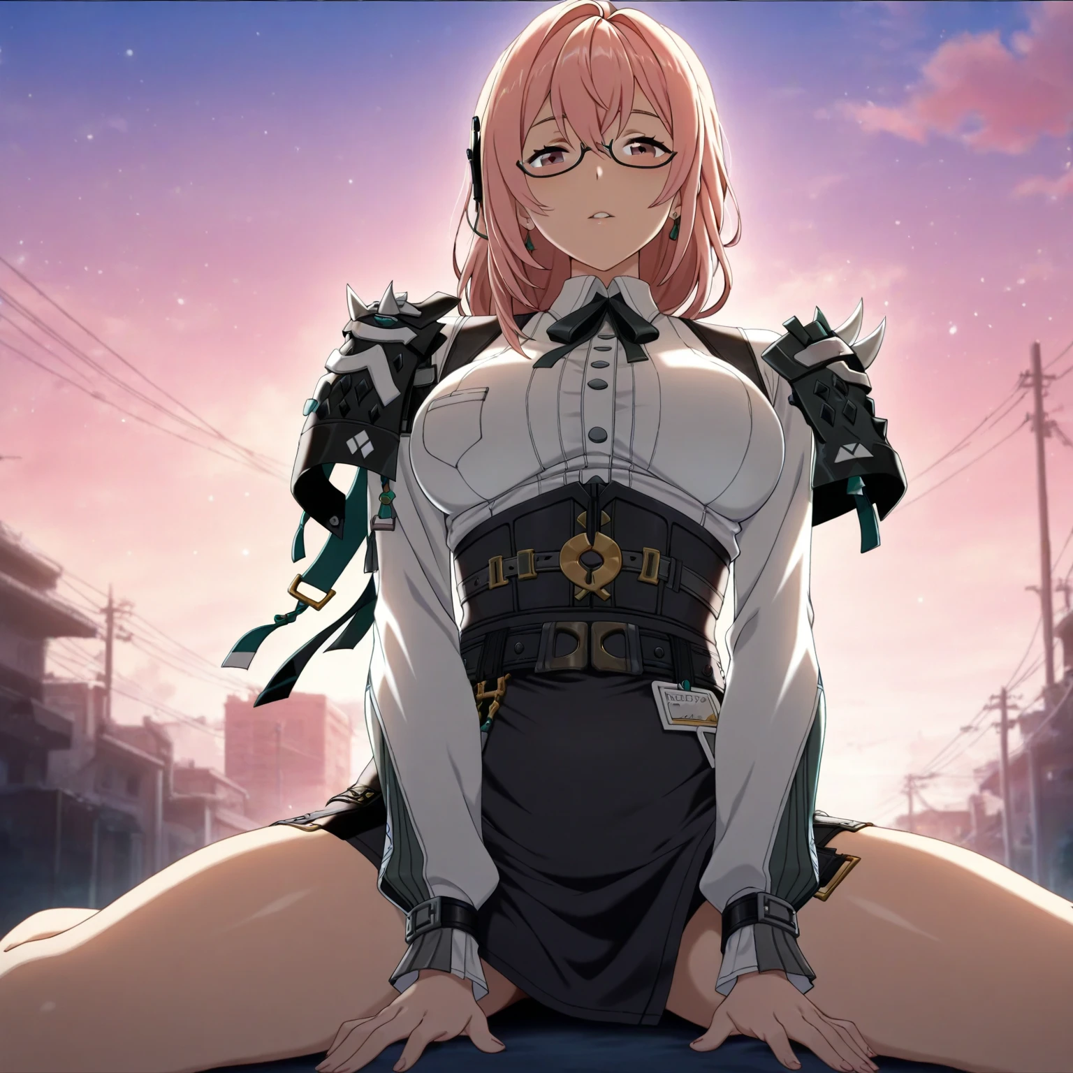 (Obra maestra:1.3),(muy detallado:1.3),(high resolution:1.1),Mejor calidad,ultra-detalle,solo,jelobaiken,pechos enormes,Amputado,amputee,one arm,parche en el ojo,eye patch,tuerto,chaqueta negra,kimono ,ropa abierta,ropa japonesa,faja,pechos, breasts, huge breats, pink hair, pelo rosa, , piernas abiertas,medias, stockings, , , , ,  en la cara,  in face,  en la boca,  in mouth, oral, , Japan, Japanese city, Noche, Noche,  , ,  , kissing, kissing , oral
