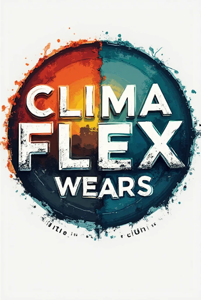 I need to create a circular-shaped logo for a clothing brand by the name "Clima Flex Wear" that has clothes for all 4 seasons, I need colors to be used that represent each of the weather seasons of the year.