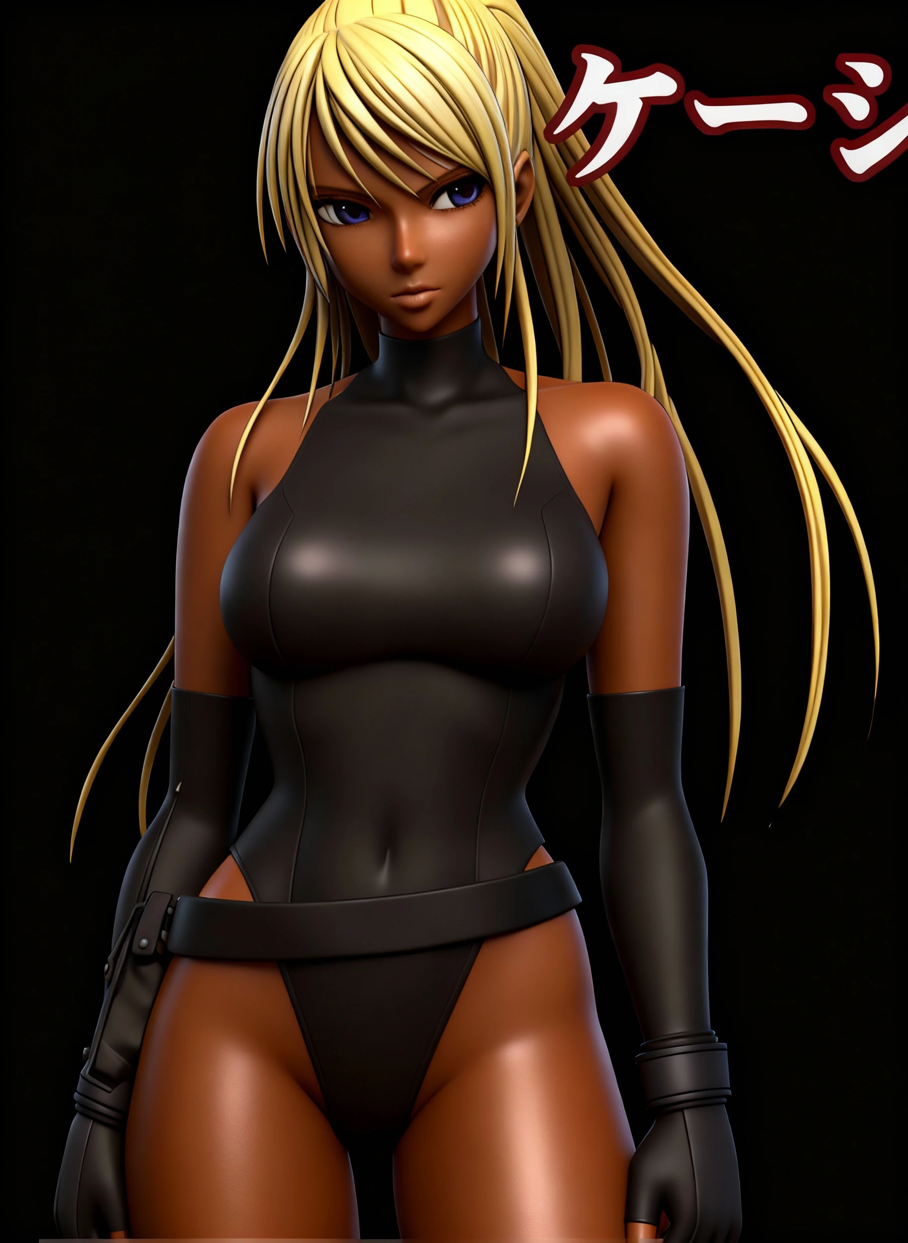 may from Pokémon with blonde hair, very tanned skin, wearing very tight and provocative clothes1girl,solo, ???????,1boy,solo