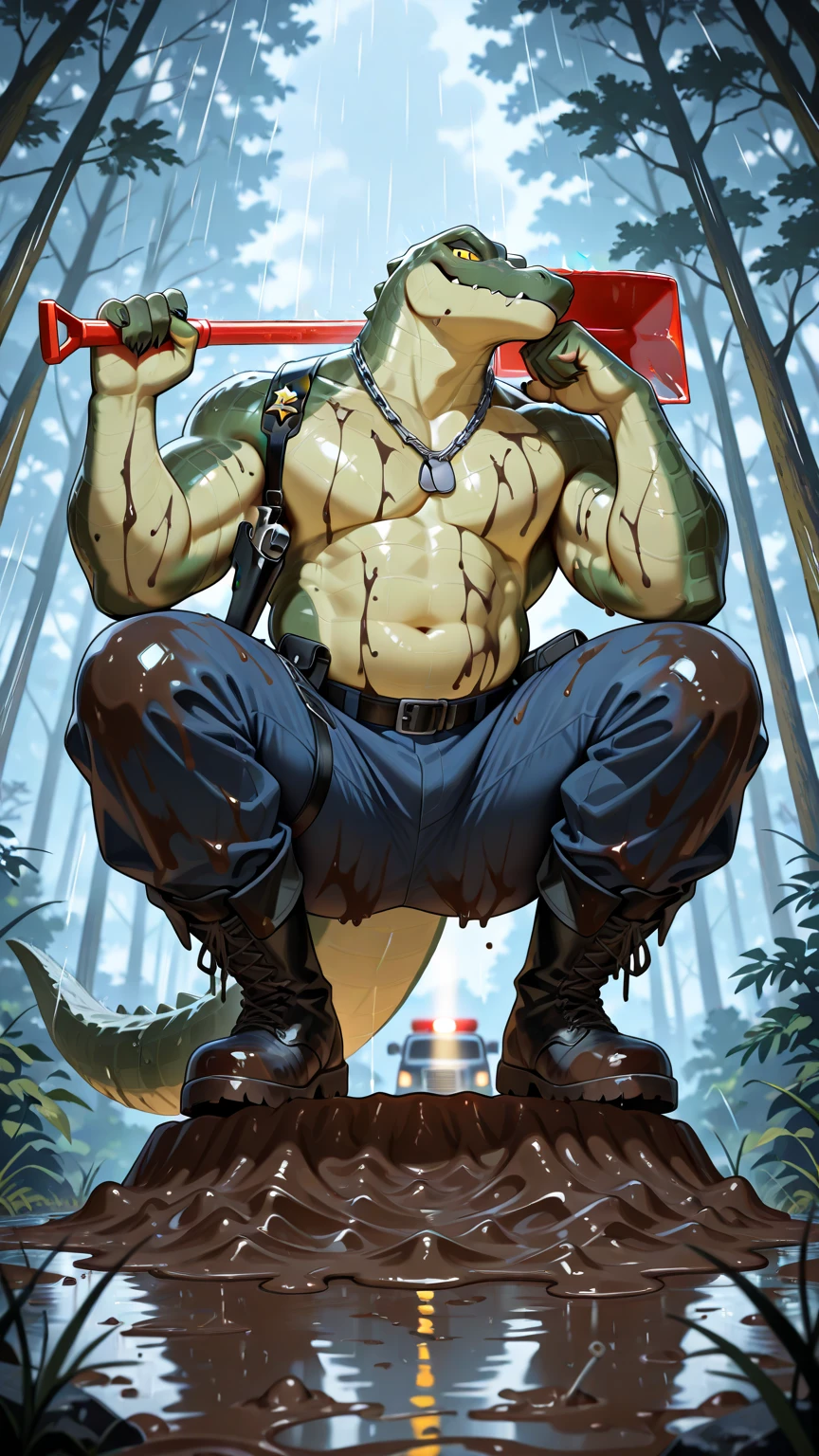 bodybuilder, male, (giant:1.5), furry, pokemon, charizard, (frown:1.2), (blushing:1.2), (stick-out tongue), (mouth drool), maw closed, (grinning:1.2), looming, (:1.5), destruction, , (:1.8), (full body shot), feet, paws, (burning city), (low angle view), (:1.5), 4K, (upward pov), (dog tags), wristwatch, by null-ghost, (sitting on the ground straight:1.8), dust, eight-pack abs,  drop, shake, -soaked, (destroyed street:1.5), destroyed building, (destroyed tank:1.5), (destroyed car:1.5), (destroyed bus:1.5), apocalypse, long sitting rest, (bug view:1.5), (half  military vest, grass green Pattern: 1.5), , (muscular:1.5), (blue pupil eye)