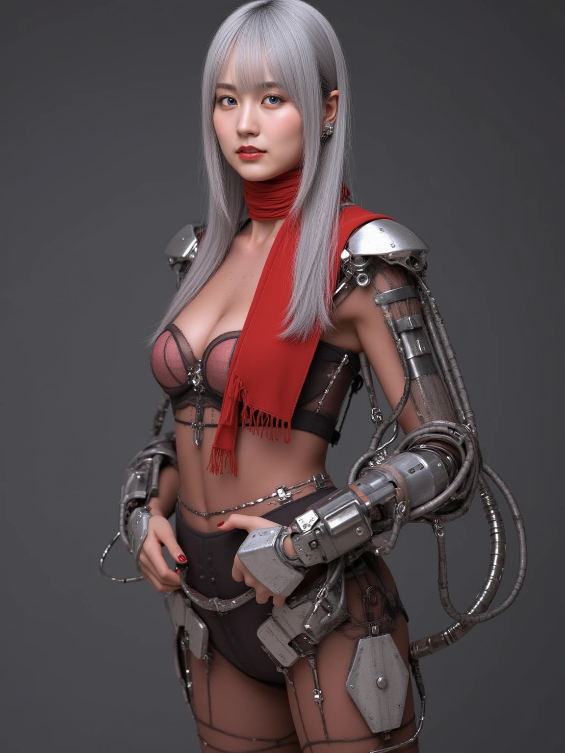 , 8K raw photo, Best quality, masterpiece, ultra high res, film grain, filmg, 1girl, looking at viewer, natural skin texture, realistic eye and face details, full lips, lipstick, (makeup), red eyeshadow, fluffy short hair, messy hair, smile, close mouth, beautiful legs, tall female, skinny, slim_legs, solo, enormous breast, cleavage, Pose with buttocks facing you, ultra short skirt, ass, shirt, beautiful nature location, around flower location, (detailed background), plaid skirt, white shirt, enormous breast, cleavage, Show a little cleavage through the shirt, loafers, blurry background, blurry, holding, plaid, short sleeves, jk ribbon on the neck, jk ribbon, brown hair, bracelet, water, bangs, , jewelry, parted lips, lips, from side, pleated skirt, depth of field