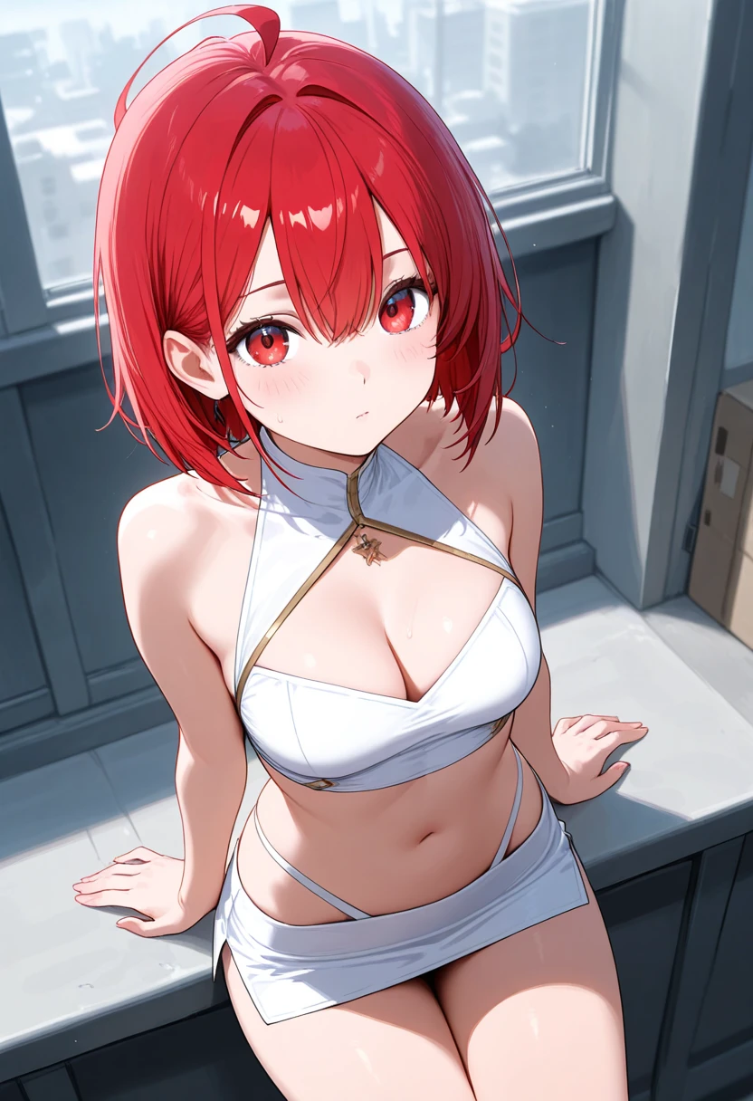 1girl, 18 year old female, Baobhan Sith, Fate Grand/Order, anime style, ultra realistic, high detail, sexy pose, sexy, beautiful,  skin, slender, skinny,  breast, breast, , , , absurdres, high res, ultrasharp, 8K, UHD, retina, masterpiece, accurate, anatomically correct, perfect , textured skin, super detail, high details, high quality, award winning, best quality, high res, looking at viewer, detailed eyes, four fingers and one thumb per hand, perfect hands, perfect finger, two arms only, , revealing, red hair, pale blue eyes