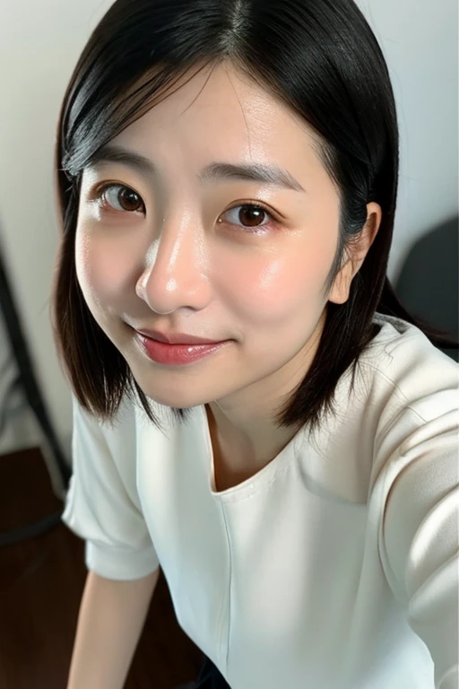 ((Night, Realistic Light, Best Quality, 8K, Masterpiece: 1.3)), 1girl, Slim Beauty: 1.4, Abs: 1.1, (golden hair, very large breasts: 1.3), Silver silk dress: 1.2, bathroom, super fine face, delicate eyes, double eyelids, laught