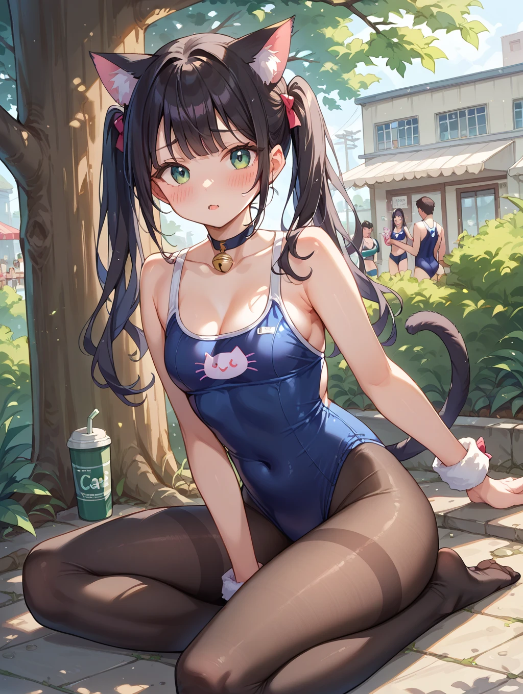  sitting with their knees bent outward and their feet close togethe，sitting "wide-legged" or having legs in a "butterfly" position；spreading legs， Open her legs，a mature woman with big round pump breasts，deep cleavage，thick thighs，fleshy thighs，long legs，holding a banana。sitting on the table，Wearing Nuotang capacity