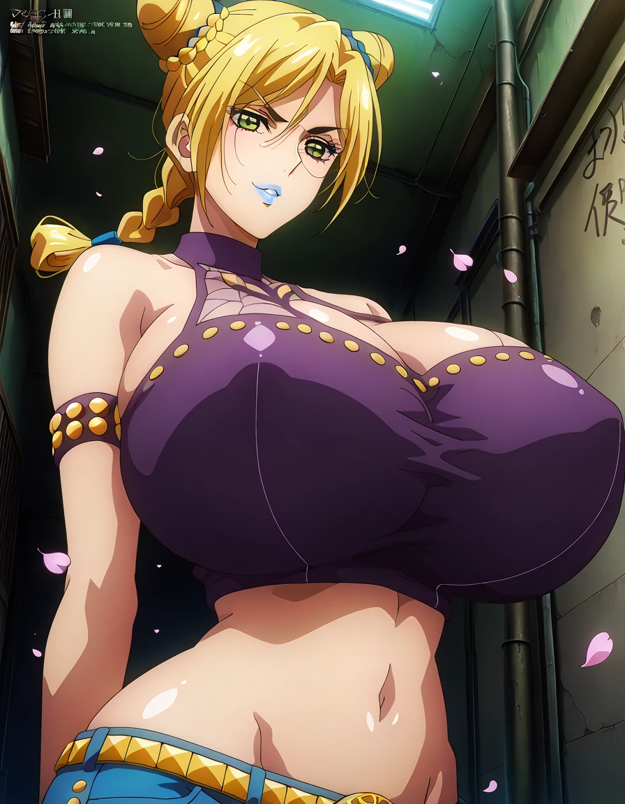 (Highest quality, Very detailed, Anime Images, Game CG, art CG, Realistic),OL,Black Pantyhose,Black knee high sock,Brown Skin, Big Breasts, Long Hair, Mature Woman, (Blonde), Perfect Eyes, Perfect Face, Earrings, (Purple garter belt: 1.1), Vulgar blush, nose, Watch Viewer, Sexy pose,In the office,Tabletop