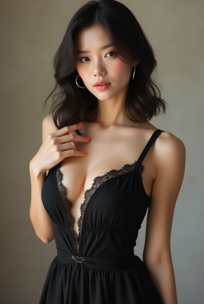 girlvn03, photographed on a Nikon Z7 II Mirrorless Camera,120mm F/4 wide-angle
best quality, masterpiece, ultra detailed, cowboy shot, flowing, 3dmm, ink sketch, color ink, ink rendering, octane render, pastels, rice paper, 1girl, beautiful detailed eyes, (alternate hairstyle), ultra detailed hair, graceful, (charming), (delicate), pretty, cute, lace dress, character in the center of the frame, rhythm, fantasy, looking at viewer, xxmix girl,sexy, seductive , messy hair, unbuttoned shirt, breasts
<lora:more_details:0.3> <lora:add_detail:0.3>   <lora:girlvn03_SDLife_Chiasedamme_v1.0:0.6>