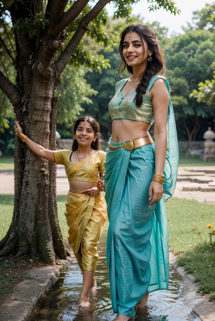 Create high quality, hyperrealistic image. real 20 year boy wearing casual dress name "RANJIT" written boldly on boy's top, beside boy his mother sitting comfortably in a chair, boy placing a crown on his mother's head with both hands, mother wearing indian saree, environment of living room, background wall "MY WORLD MY MOM, HAPPY MOTHER'S DAY" written boldly, decorated with flowers and balloon, names written correctly and clearly, indian boy stylish hair, queen crown 
