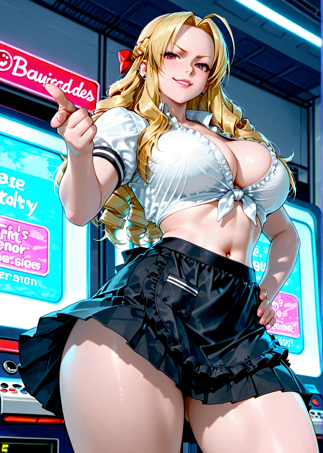 ???? girl wearing ((big ??????)), ((Bowsette)), busty, (???????????), wide ????, (leather), stockings, fishnets, (leather corset), (hypnotic), (magical), (blushing), (confident), pleasure, (????????), colorful, ((mommydom)), brick wall, stage, stage lights, ??????, (magic fog)