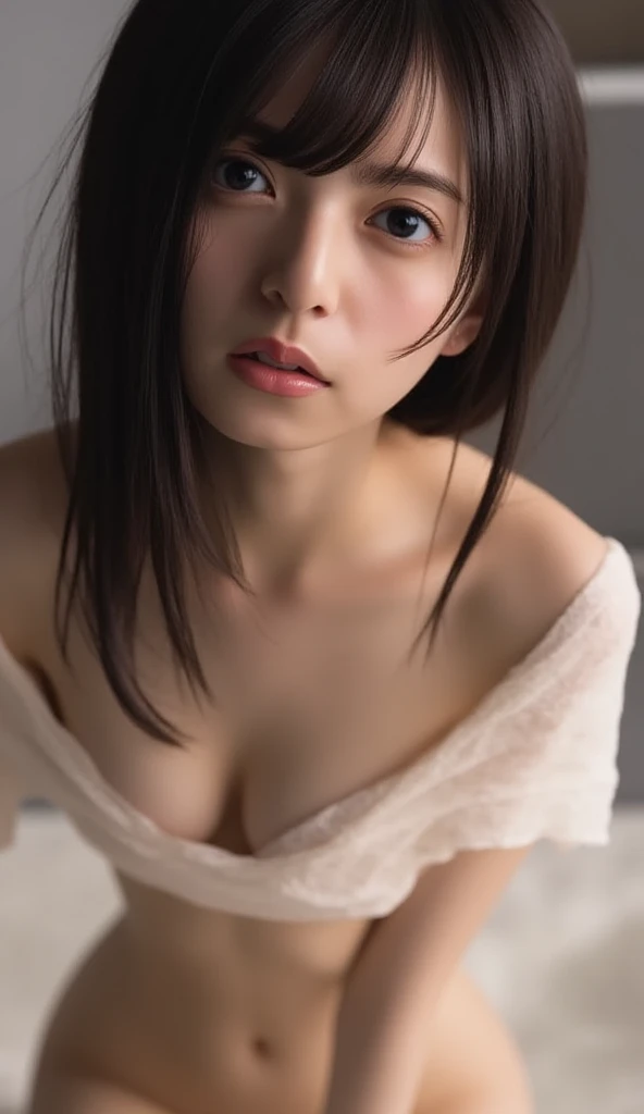 Highest quality、Masterpiece、8k、Japanese women、30th Generation、ghost、Pale skin、Study、Dark atmosphere、scared、sexy、naked、pubic hair、Slender figure、Beautiful feet、Realistic Face、Horror、Realistic hands