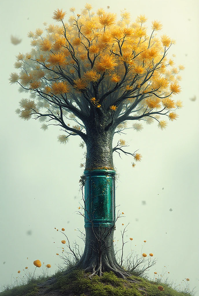 A dreamy tree of art in a bottle, fluffy, realistic, photographs, Canon, dreamy, artistic, brilliant leaves and branches, with flowers above my head. Greg Rutkowski's Ultra Detailed Photo Realism - H1024W 804 | F16 Lens Markers 2:2S 3555mm Film Particles: 1 Lifelike High Resolution Sharp Focus Contrast!! Intricate and detailed atmospheric refractive lighting of Unreal Engine 5 movie concept photography masterpiece Octane renders trends on CGSociety