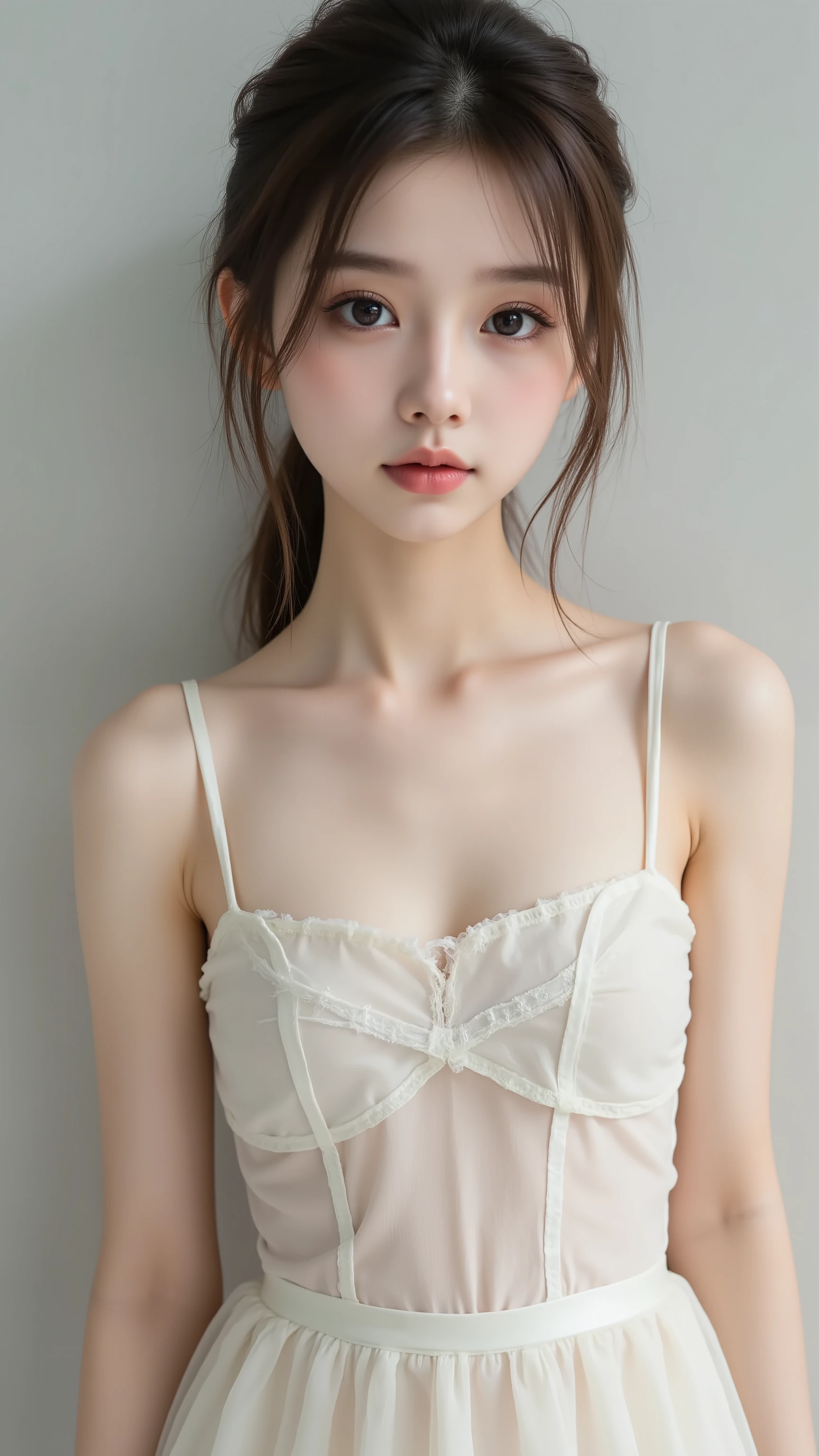 little beautiful girl、(((boob, No touching、molester, deep clevage)))、shame、super realistic:1.3、top quality、Max Image Quality、Perfect Anatomy、see-through dress with pale skin
