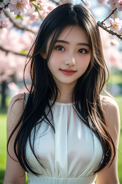 super high quality, (8k, RAW Photos, highest quality, masterpiece:1.2), Fashion Model, Slender, Japanese gal, Serious expression, brown hair, Stylish, Fashion magazine shooting, ultra-detailed, perfect face, perfect symmetrically perfect eyes, perfect full lips, flexible female form, Realistic, Photorealistic:1.3, Beautiful Face, light brown hair, messy hair, Beautiful hairstyle, Normal chest, Neat clothes, (smile), (wearing clothes:1.3),