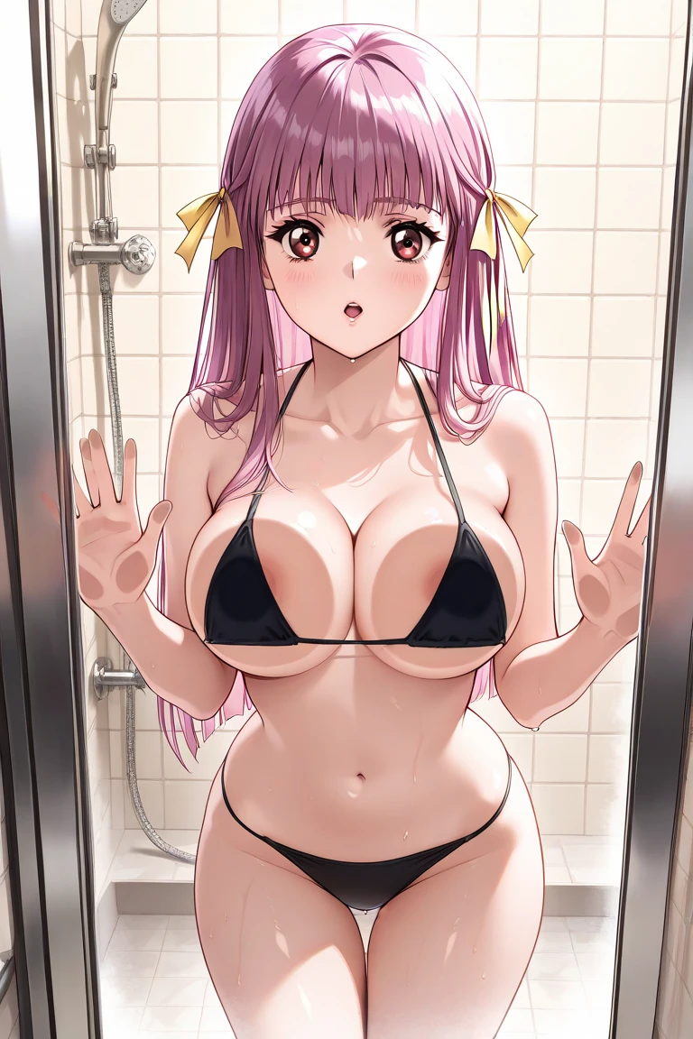 masterpiece,top-quality,anew returner,heroine of gundam 00,1girl,solo,light purple hair,outside splash hair,medium hair,red eyes,beauty, very huge breasts,narrow waist,bust size is 100cm,prison,crying,sexy,soaked,seductive anime girl, oppai, biomechanical oppai,oppai proportions,Both hands are tied behind their backs and restrained,show oppai,chikubi,Completely naked,not wearing clothes,naked