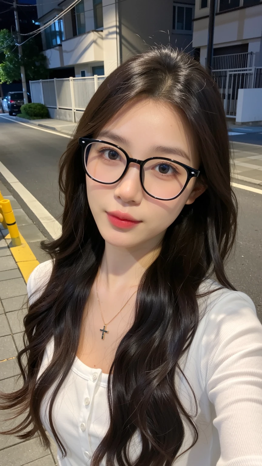 Highest quality、masterpiece、High sensitivity、High resolution、Detailed Description、Slim Body、Glasses、looks fun、Oversized shirt、With 、Sit down、