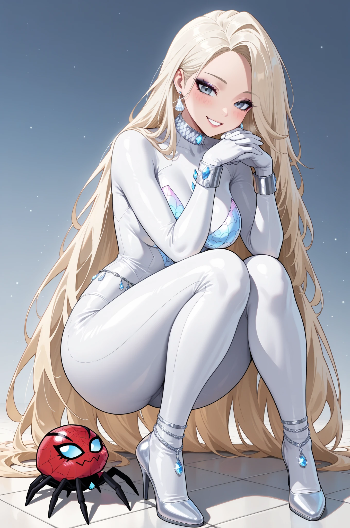 Pretty Girl Cute  Toddler Chibiro Lipedo Loli, Pediatric , Very Long Hair Cat Girl Cat Ears Brown Skin Brown Skin (((Thick Legs Thick Thigh Beautiful Legs Big Butt))) (Ahegao Ohogao Horny) smile (((Horny Temptation))) (((Gloss White Bodysuit Tight Suit))) Sexy Sexual Hentai, High Quality, High Detail, Top Masterpiece, perfect, High image quality High resolution (((Five Fingers,))) Two Legs Stable