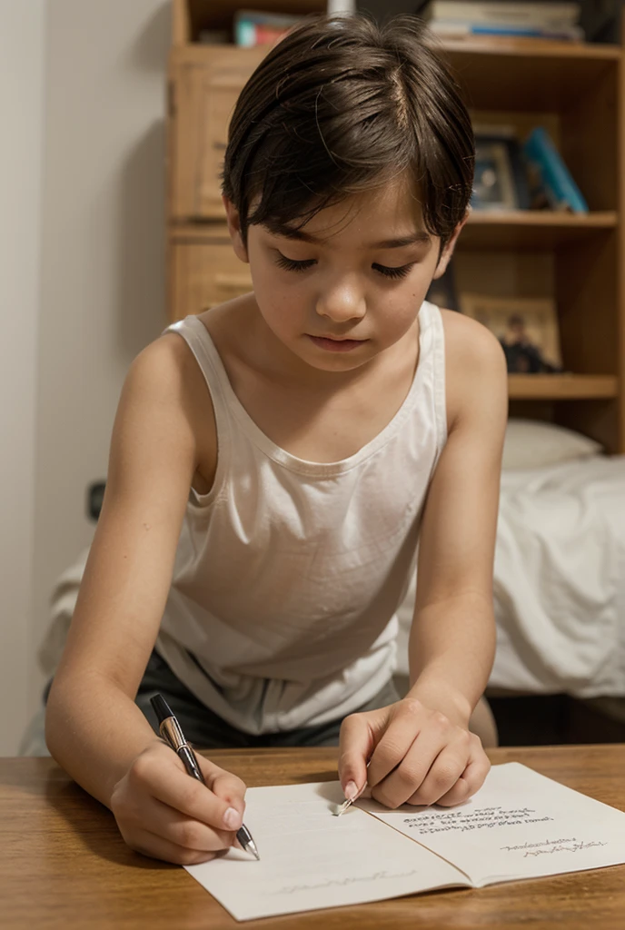 create a drawing of a boy who didn't like greeting people