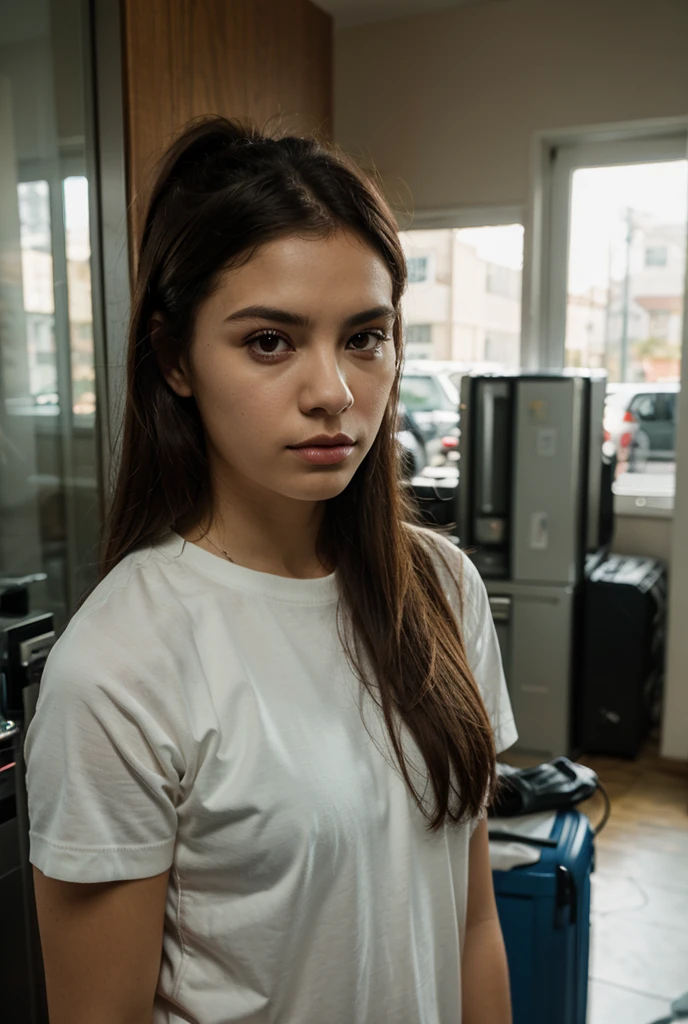 arafed woman sweeping the floor in a school hallway, high school, sweeping, clean detailed, super clean, miranda meeks, katey truhn, puttin, rachel wall, clean, alana fletcher, crisp and sharp, maintenance, clean line, jenna barton, b - roll, clean composition, nice composition, very clean, majestic sweeping action, perfect detail, 