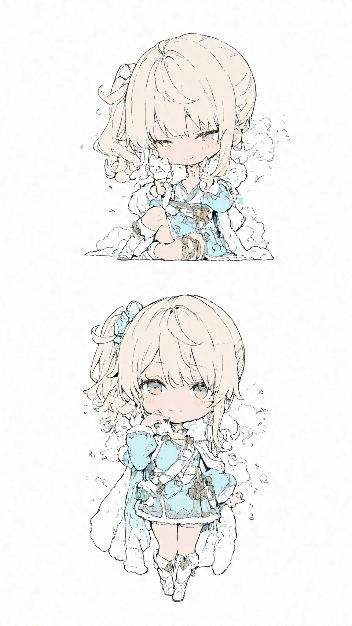 flat art, FLAT COLOR,Denki Style 3,1 girl,chibi