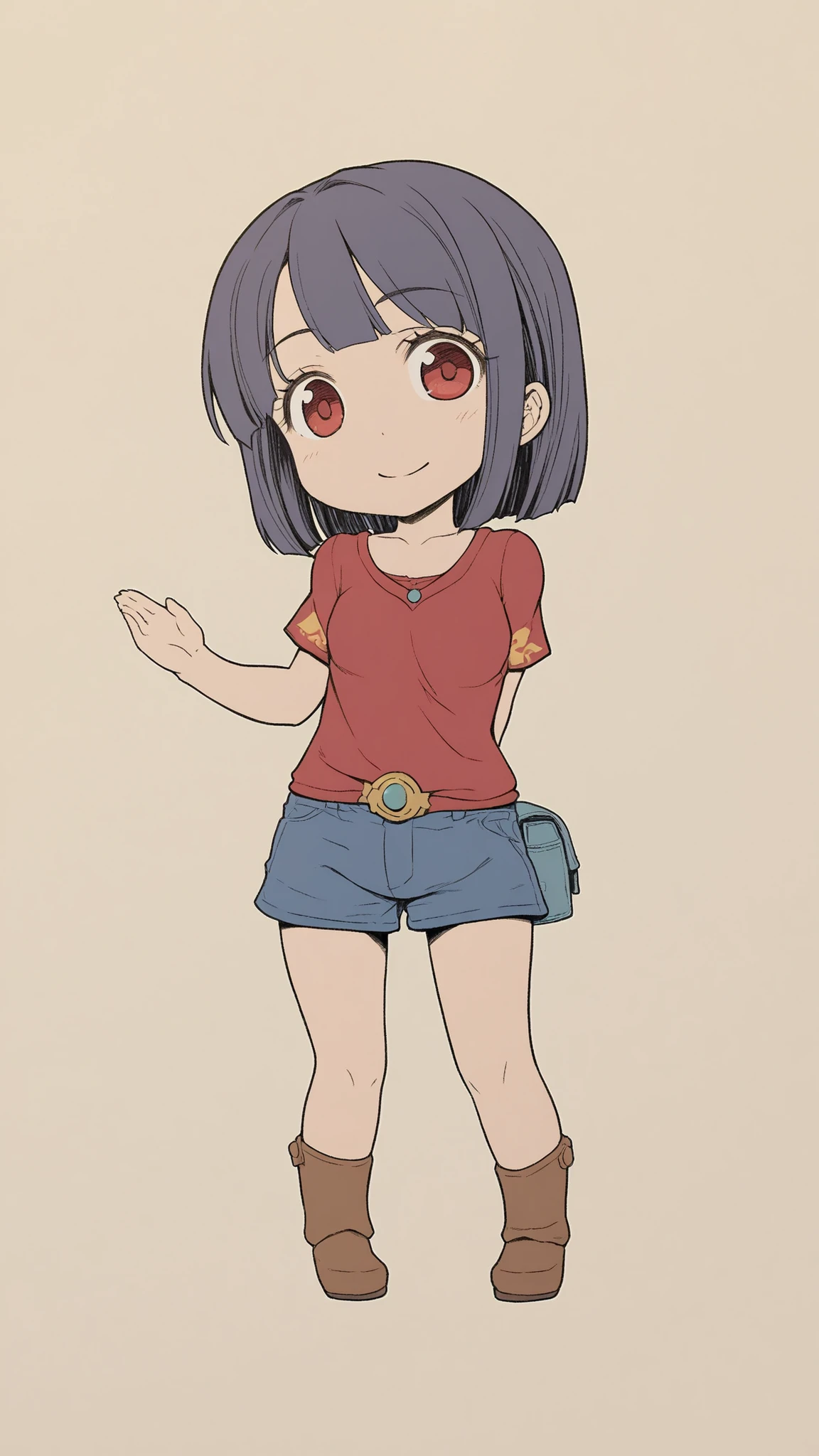 flat art, FLAT COLOR,Denki Style 3,1 girl,chibi
