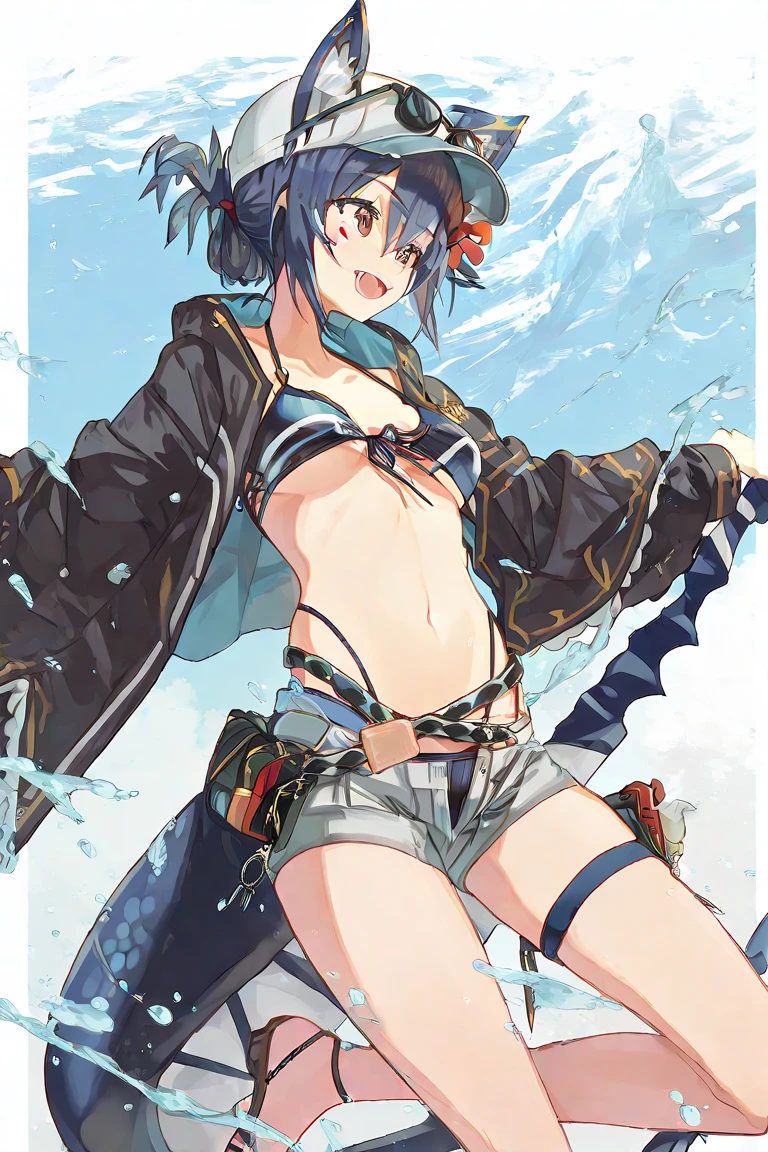 1 girl, Position: Crawling, Hipline emphasis, (Viewpoint: ???????????), Blue beach, Sunny, (Perfect hands), (Perfect ???????), (Perfect body structure), ((2 arms)), ((2 legs)), Masterpiece, Top quality, High resolution, Ultra high resolution, Perfect pixels, Depth perspective, 4K, Ultra high resolution, /Studio lighting, /Sharp focus, /Bright colors, /Portrait, /Warm colors, /Soft lighting