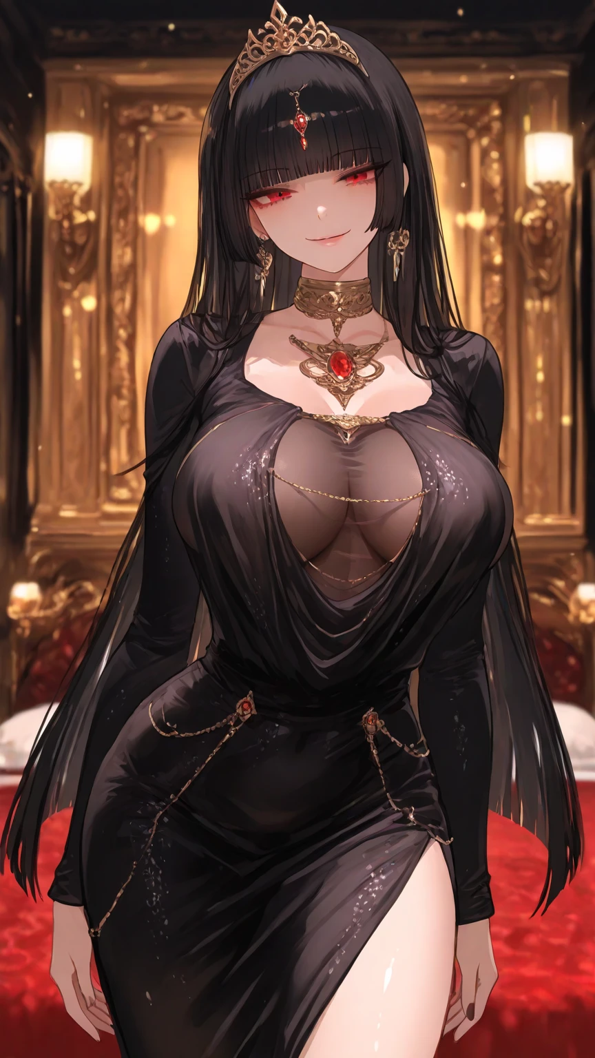 mature female, gigantic breasts, straight hair