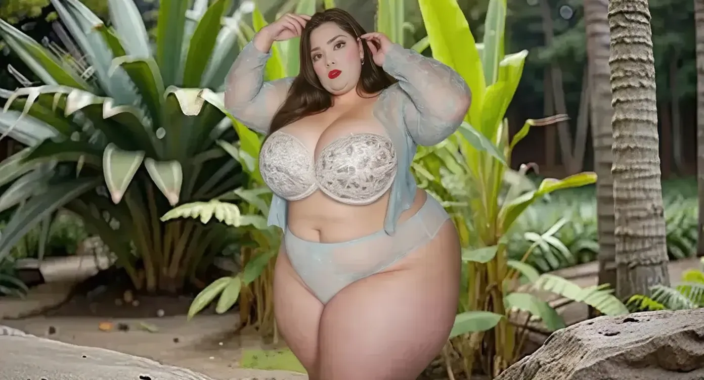 araffe woman in a white ?????? posing in a garden, thicc, beautiful thick female, big booty, thick thigs, pawg, angelawhite, thick body, thick, angela white, curvy accentuated booty, voluptuous and arousing, thick lines, extremely plump, giant stunning goddess shot, lit ???????????