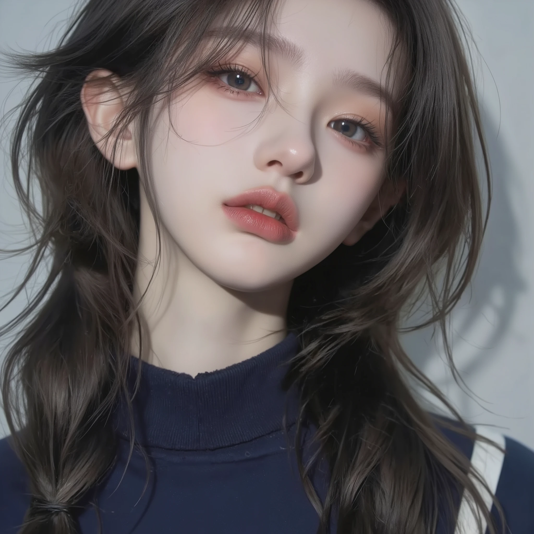 highest quality, Full body portrait, Delicate face, 18-year-old girl, Slim figure, Small breasts, White Crop Top T-Shirt,Gymnasium scene, Hall々Stand with,(head shot:1.5)