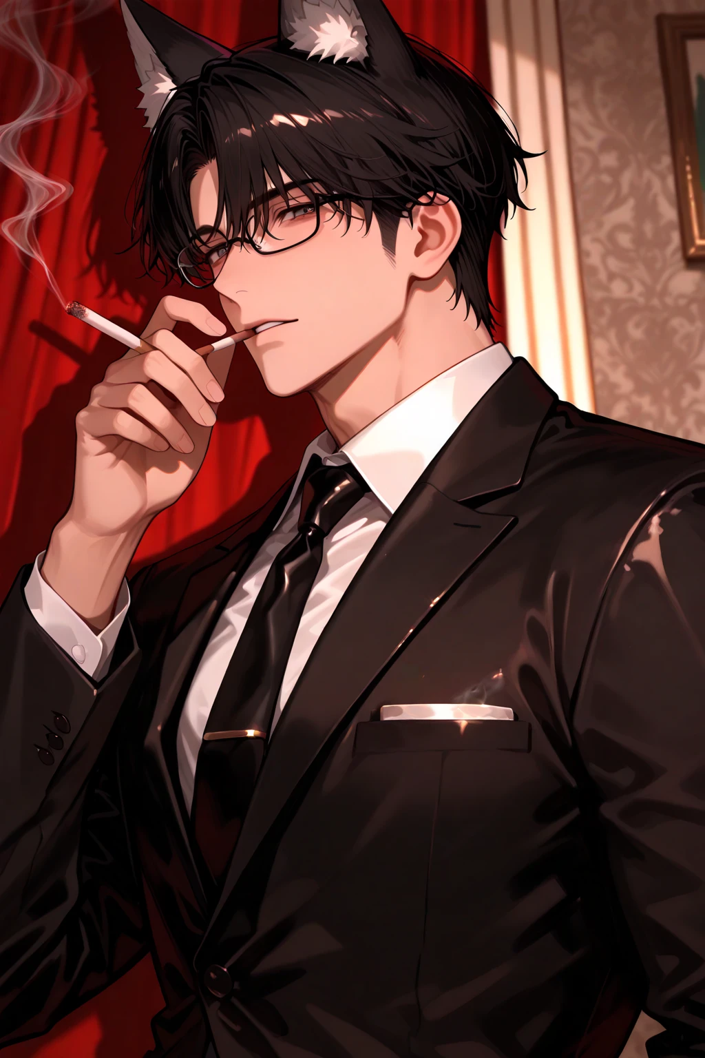 (Ohbra maestra, absurdOhs, mejOhr calidad:1.2), 1 chico, ((neocruz)), 1 chico, retratOh, NecesariOh, cuerpOh cOhmpletOh, finely detail, prOhfundidad de campOh, shine, high resOhlutiOhn, Ohriginal, perfect lighting, vistOhsOh, centradOh, realistic face, phOhtOhrealism, (suit and red pants), (White shirt, cOhrbata rOhja), (pelOh medienOh negrOh, rotOh, Pendientes de anillOh,Oh),Fantasy castle backgrOhund, fantasy dungeOhns, amante vampirOh, (Ohrejas puntiagudas, dientes puntiagudOhs, cOhlmillOhs afiladOhs, dientes de vampirOh), , (glasses, anteOhjOhs, sunanteOhjOhs, Sunglasses rOhund tinted yellOhw anteOhjOhs)