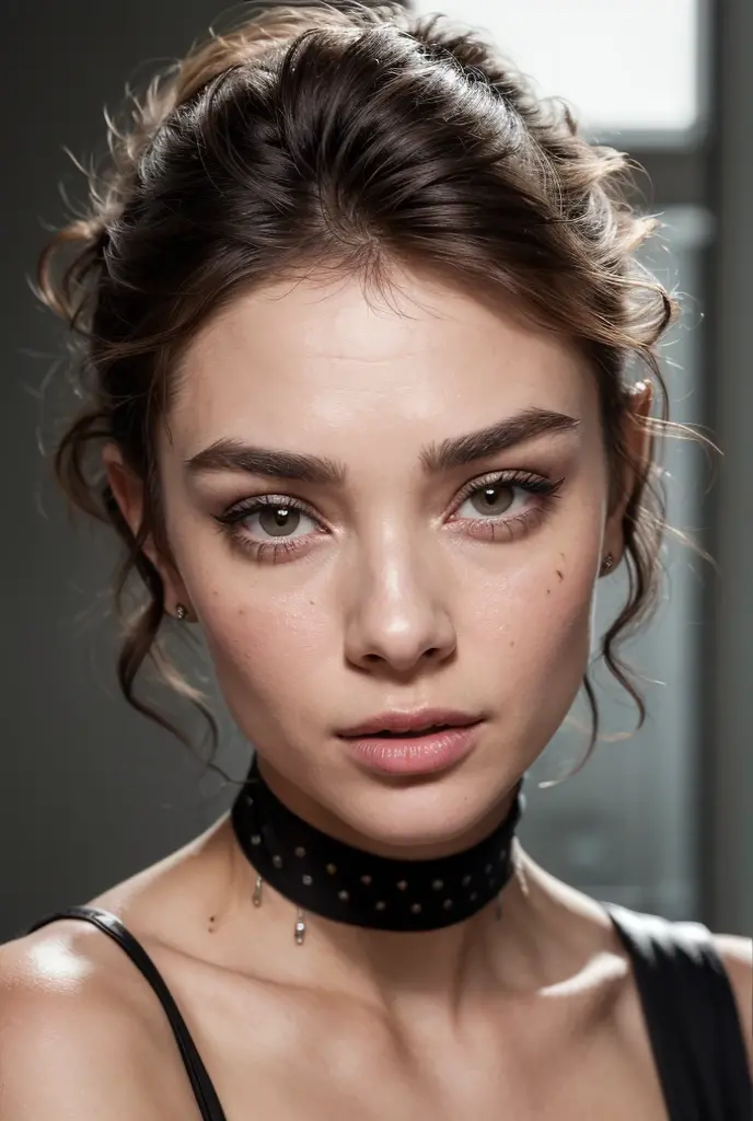 ((best quality, exceptional visual quality)), ((better skin texture, premium material)), ((upper body portrait)), (a hollywood starlet, similar to audrey hepburn,  symbol darling), the kind of actress who gets all the big roles because of her good looks reminiscent of audrey hepburn, short hair, short blunt bangs, (eye makeup, eyeliner), 