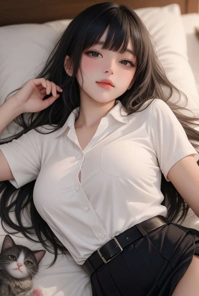 (realistic), (intricate details:1.2), (masterpiece、:1.3), (top quality:1.4), (Ultra A high resolution:1.2), Ultra A high resolution, 8K resolution, very detailed expression, (night:1.9), dark, (high quality), complete , natural , full body photo, official art, a women, 27 years old, korean, (beautiful : 1.4), (Her hair style is Stewardess appearance :1.5), flight attendant uniforms, blouse, blazer, , skarf, flesh pantyhose, high heel, (aircraft, (Aircraft Corridor), Aircraft seats) beautiful elegant face, detailed face, detailed eyes, realistic hair, She helps passengers, a gentle smile