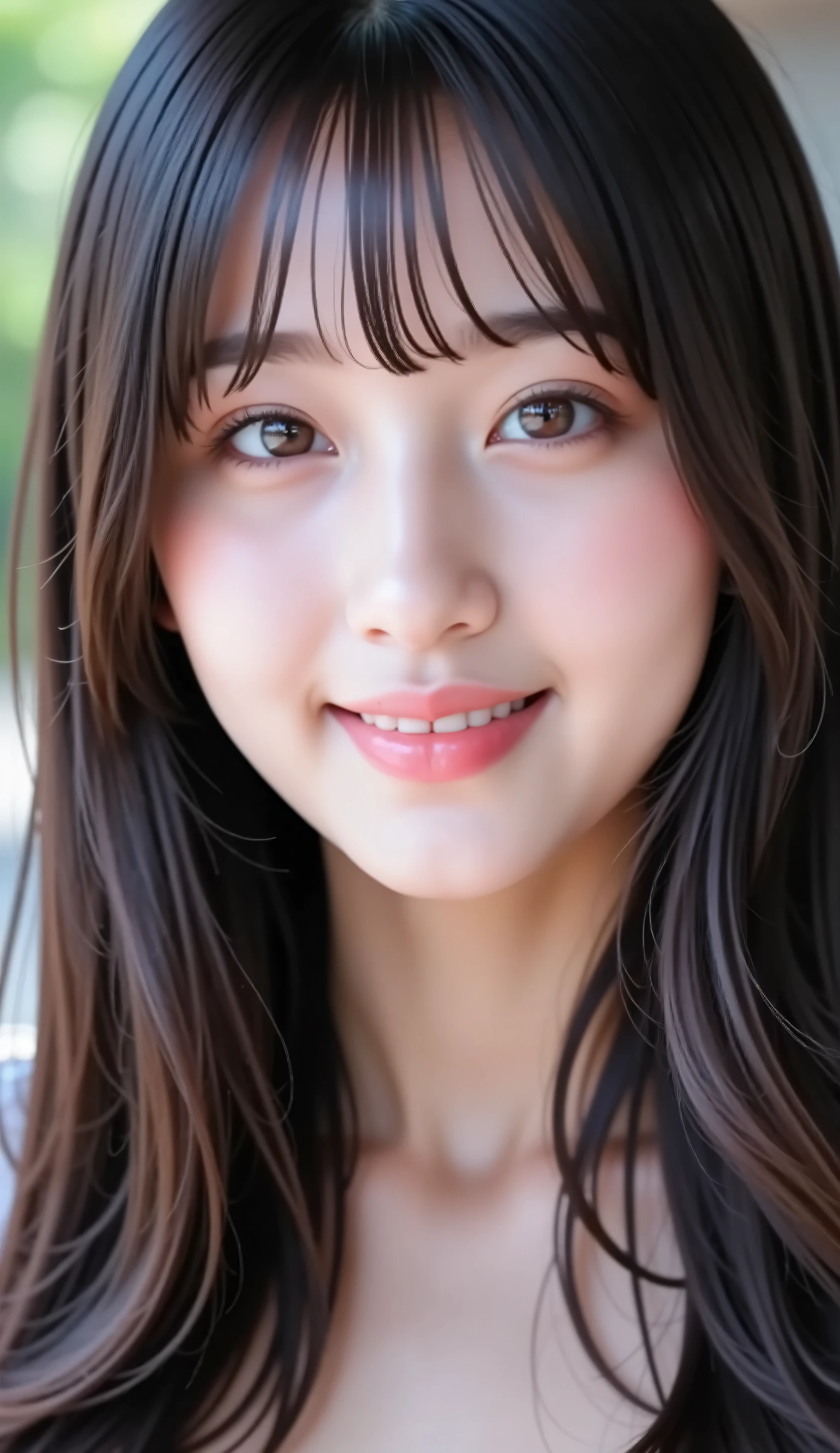 (top quality dress next to the viewer:1.4),(masterpiece:1.4),(realistic on pho:1.4),(realistic on pho:1.2),(超High Resolution, オリジナルの Picture :1.4),(High Resolution, very detailed:1.2),(8k:1.2),{ Picture },{黒髪の女性の Picture }{ONE GIRL:１８age],{Double Eyed Beautiful Girl：mascara：  teardrop bags：Long Lashes},Alone,{{ radiant beautiful skin：with fair skin}},{{{(sheer white lace bra)}},((upper body getting prickly:1.3)),,{ Her Hairstyle Is Princess Cut:bangs}、